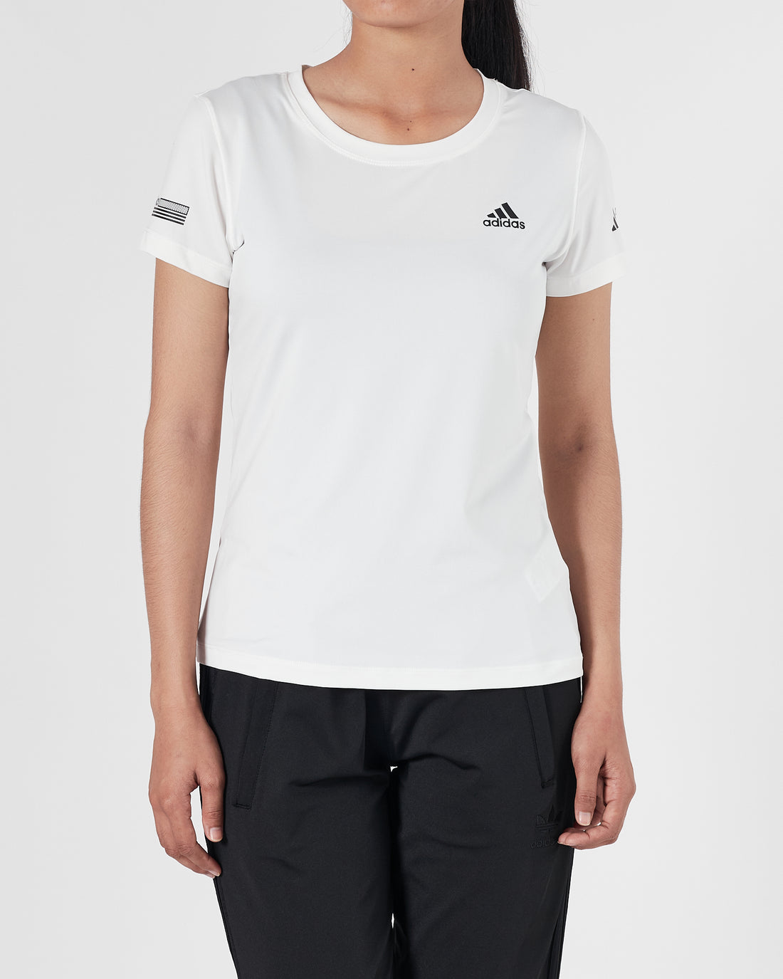 ADI Logo Printed Lady White Sport T-Shirt 12.90