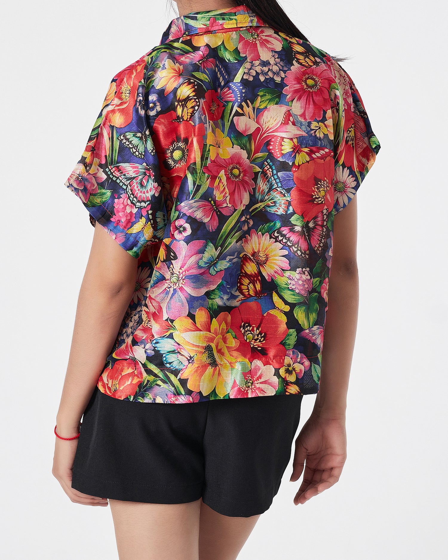 Floral Over Printed Lady Shirts Short Sleeve 16.90