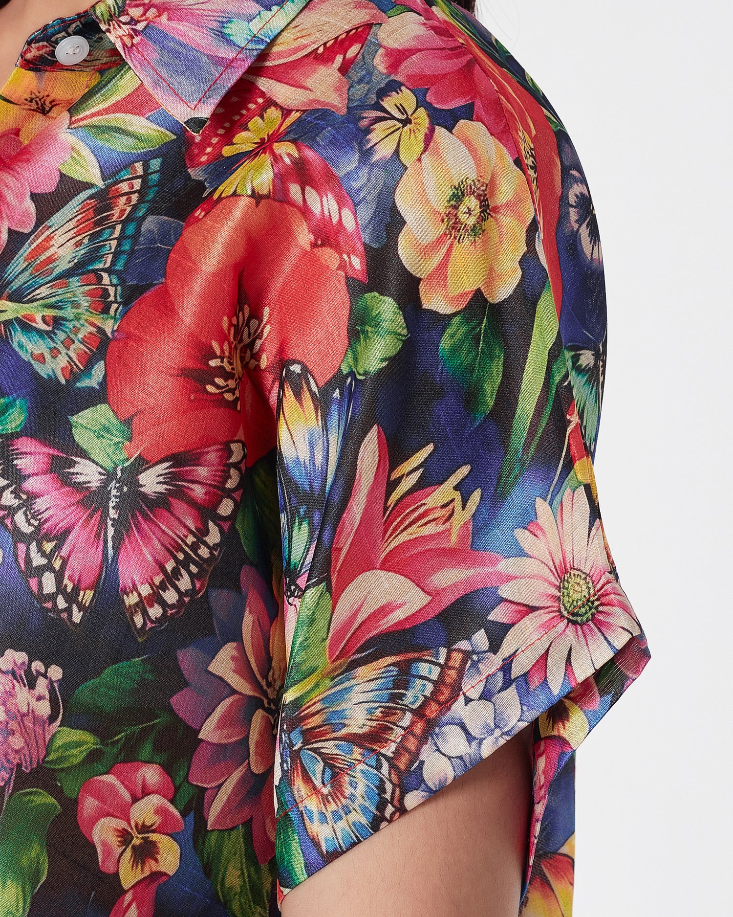 Floral Over Printed Lady Shirts Short Sleeve 16.90