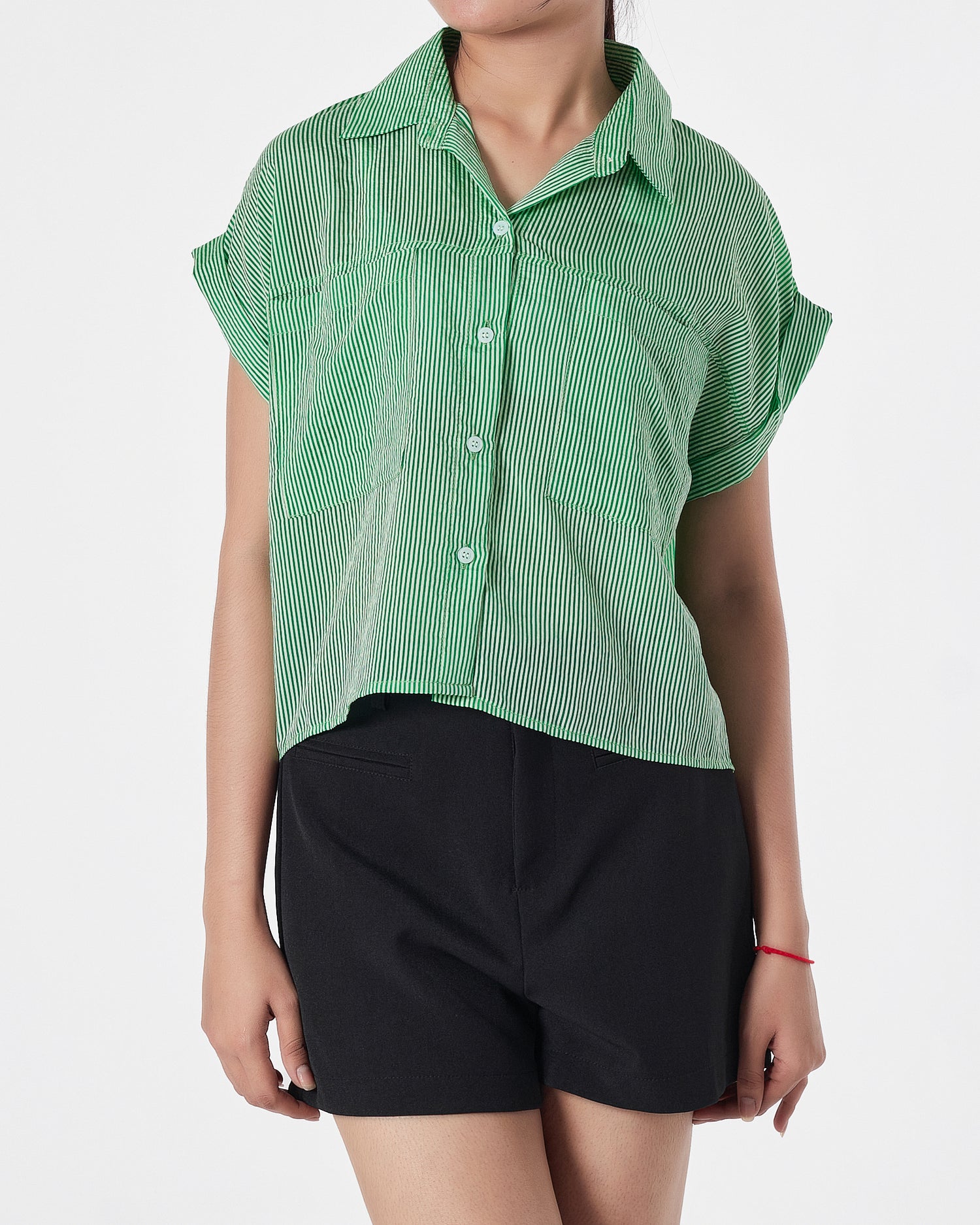 Green Striped Lady  Shirts Short Sleeve 15.90