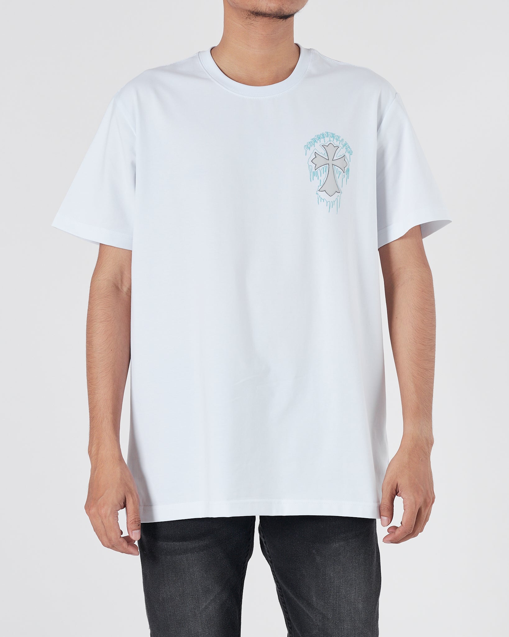 CH Cross Back Logo Printed Men White T-Shirt 16.90