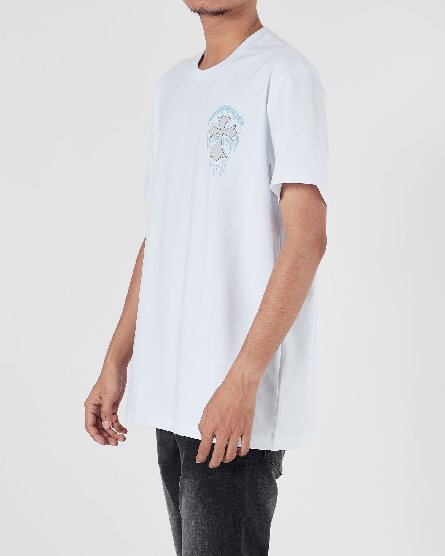 CH Cross Back Logo Printed Men White T-Shirt 16.90