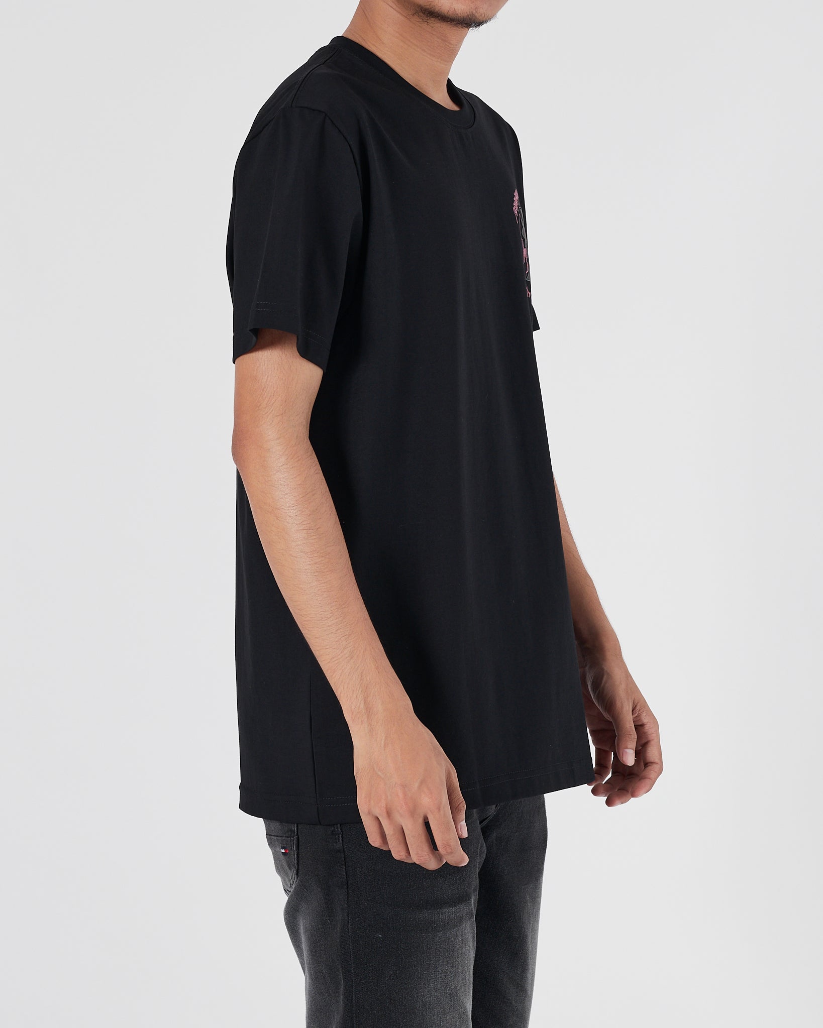 CH Cross Back Logo Printed Men Black T-Shirt 16.90