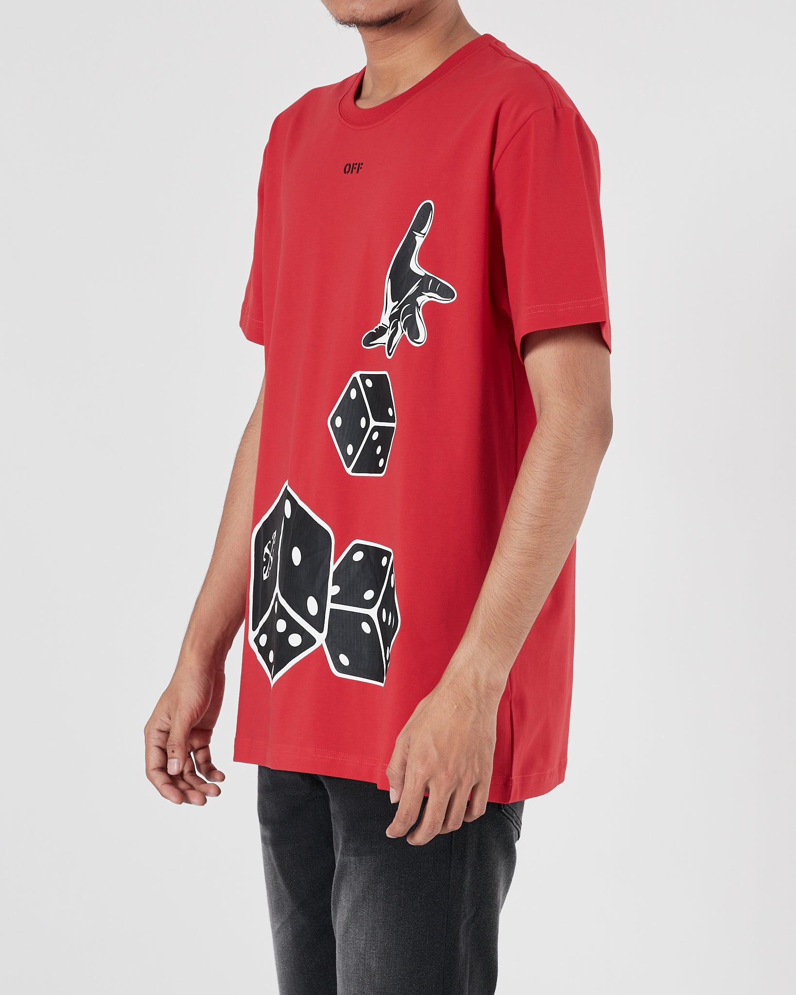 OW Dice Printed Men Red T-Shirt 15.90