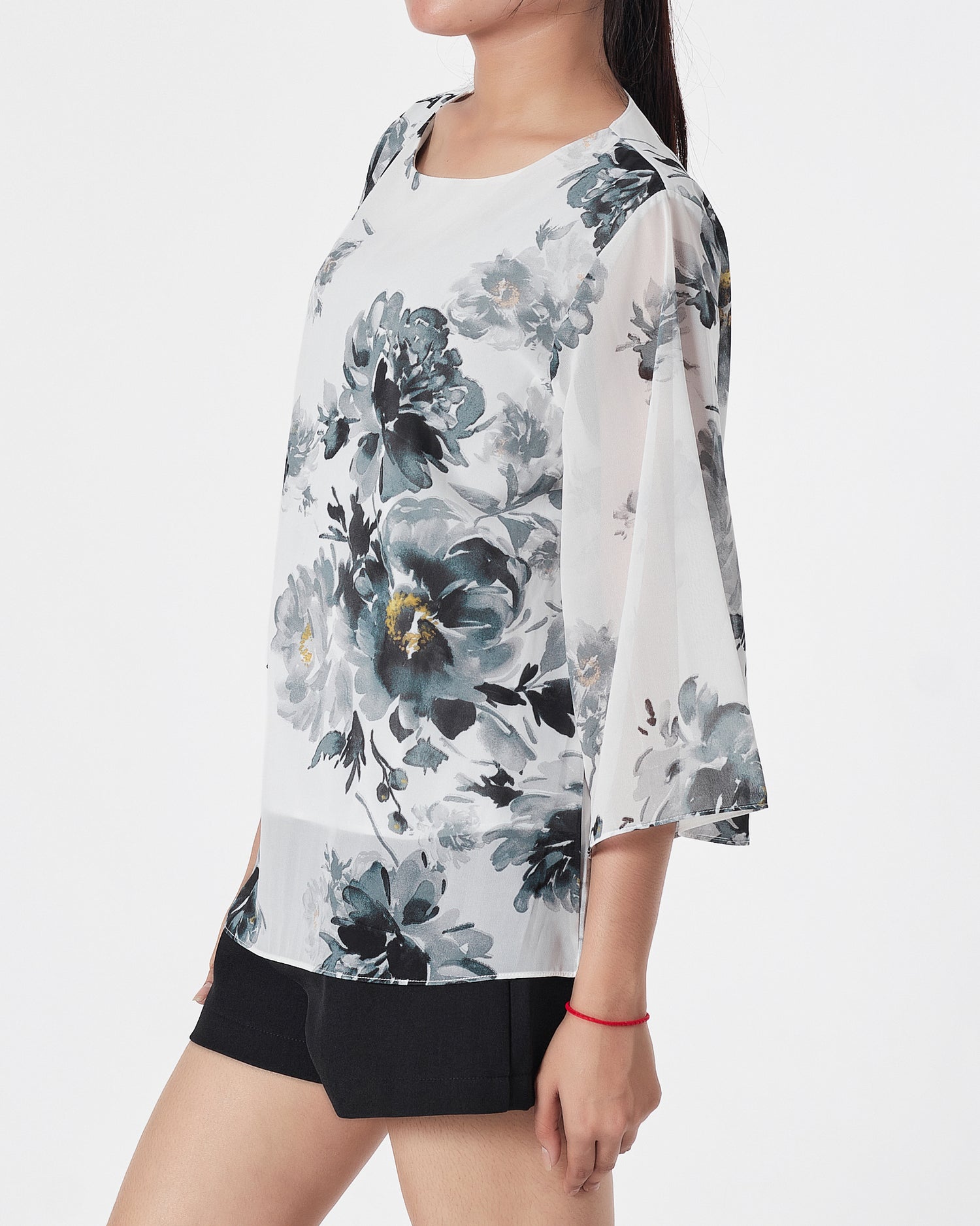 Floral Over Printed Lady  Shirts Long Sleeve 13.90