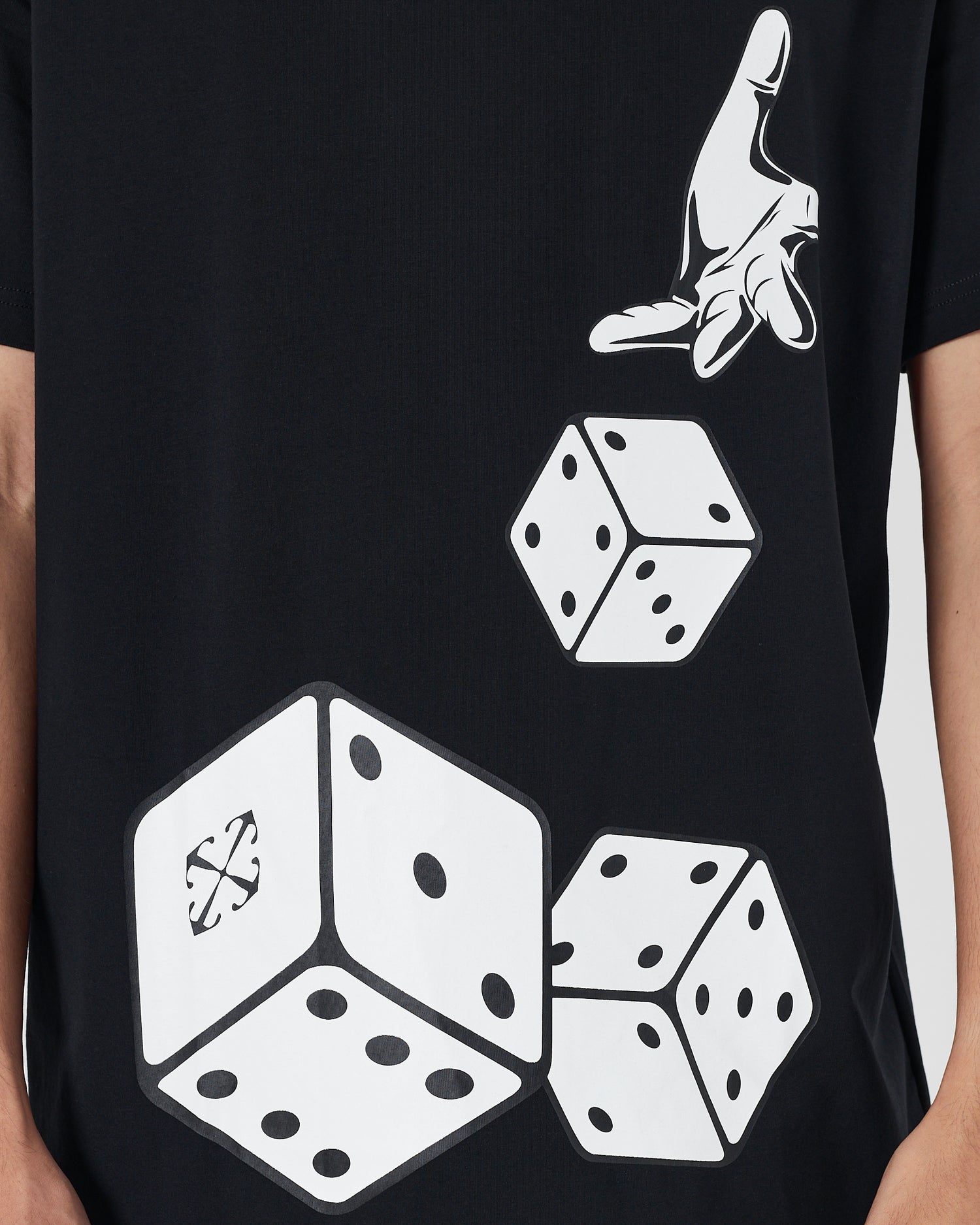 OW Dice Printed Men Black T-Shirt 15.90