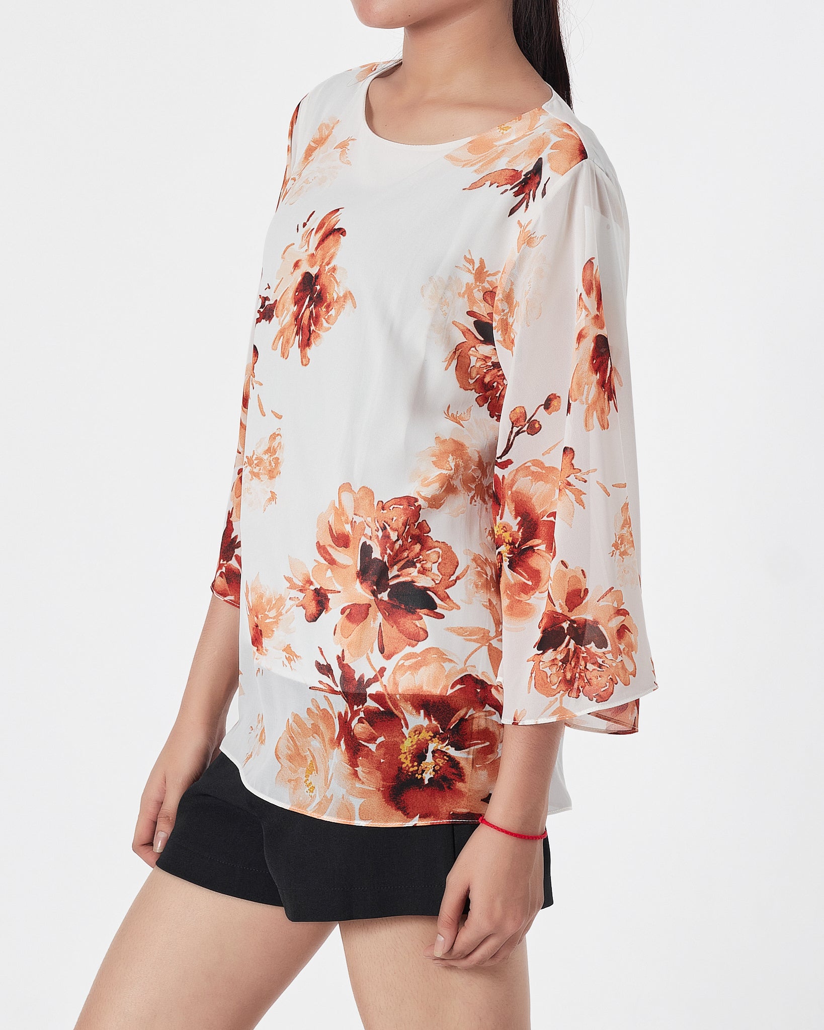 Floral Over Printed Lady  Shirts Long Sleeve 13.90