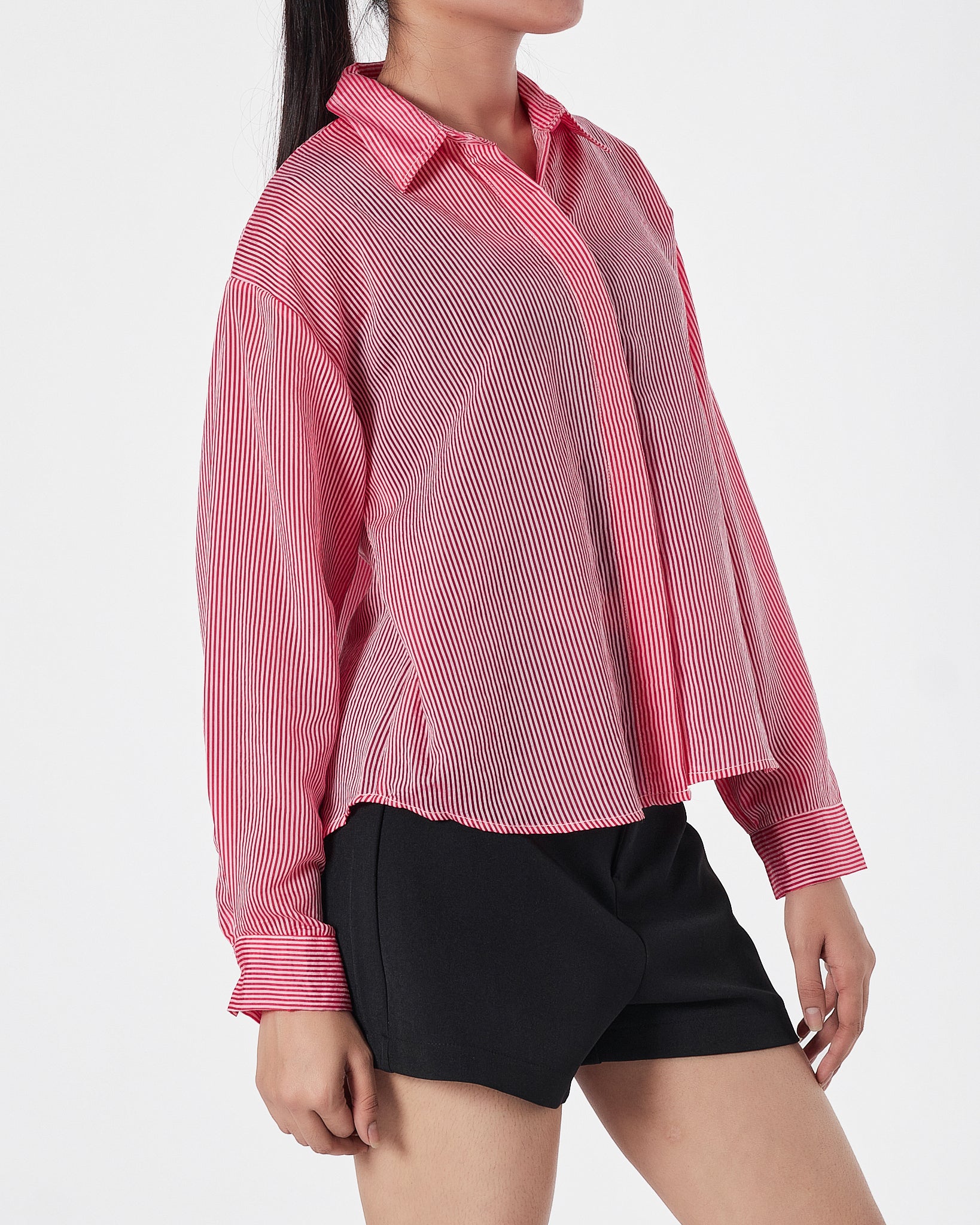 Red Striped Lady  Shirts Long Sleeve 16.90