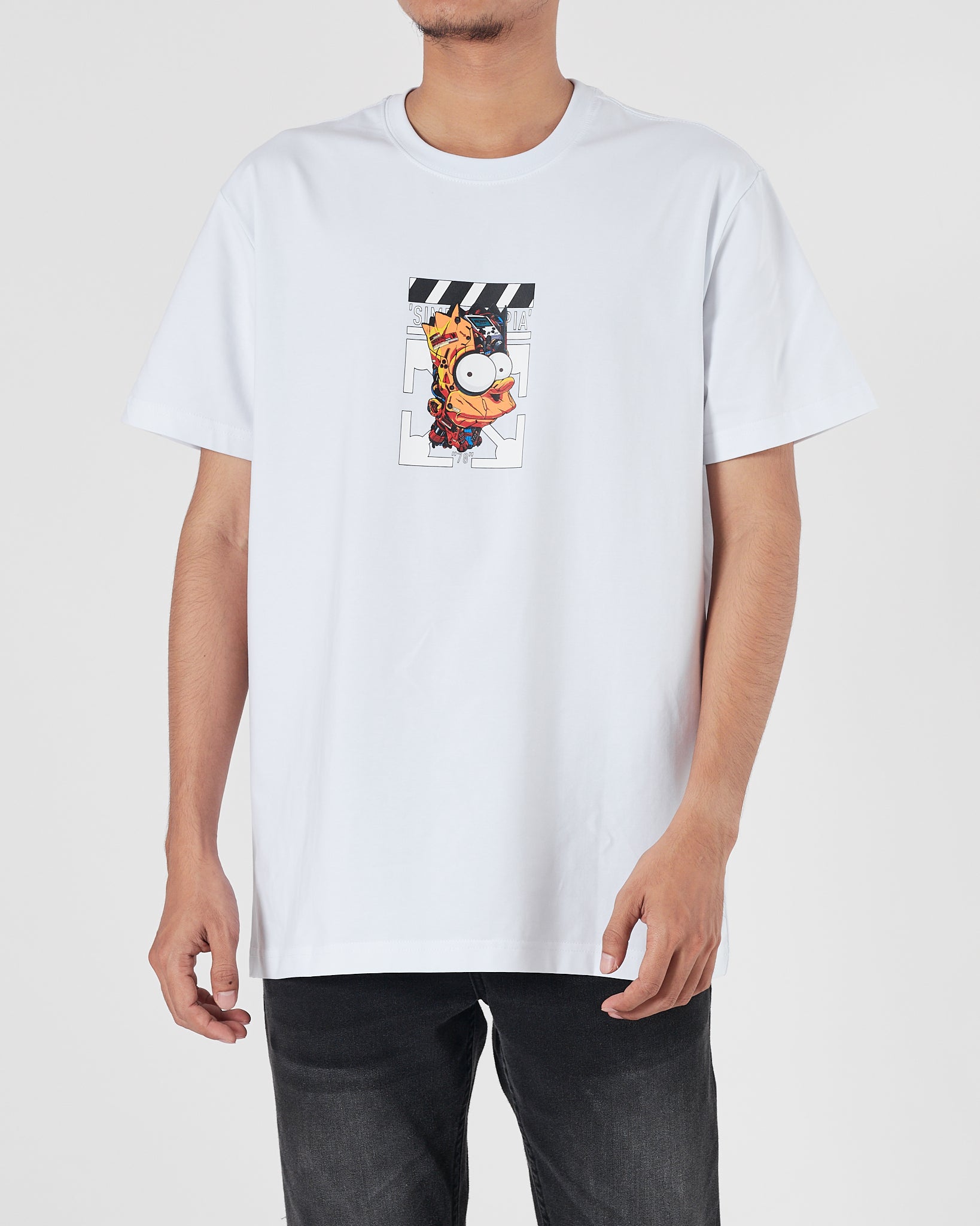 OW X The  Simpsons Men White T-Shirt 16.90