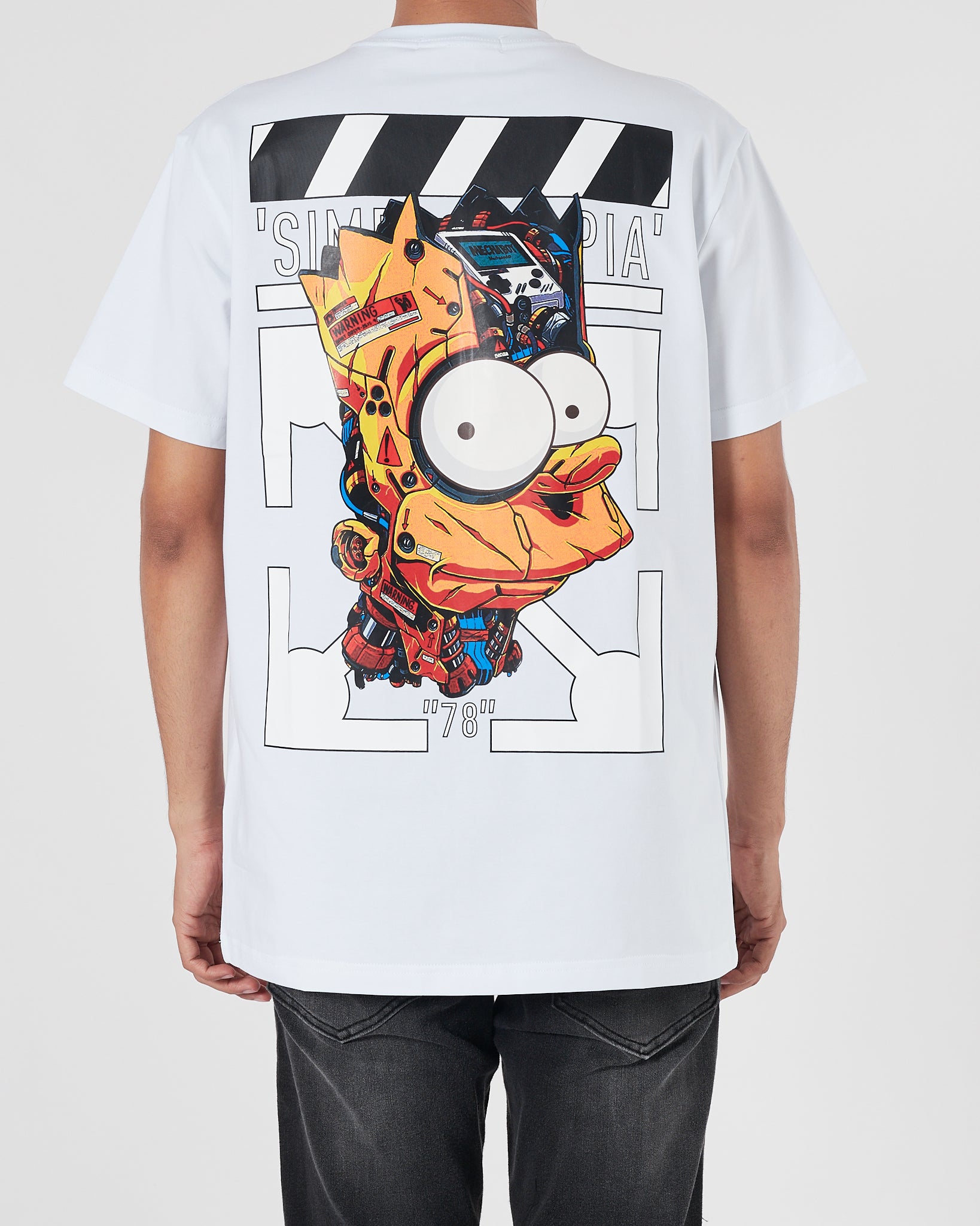 OW X The  Simpsons Men White T-Shirt 16.90