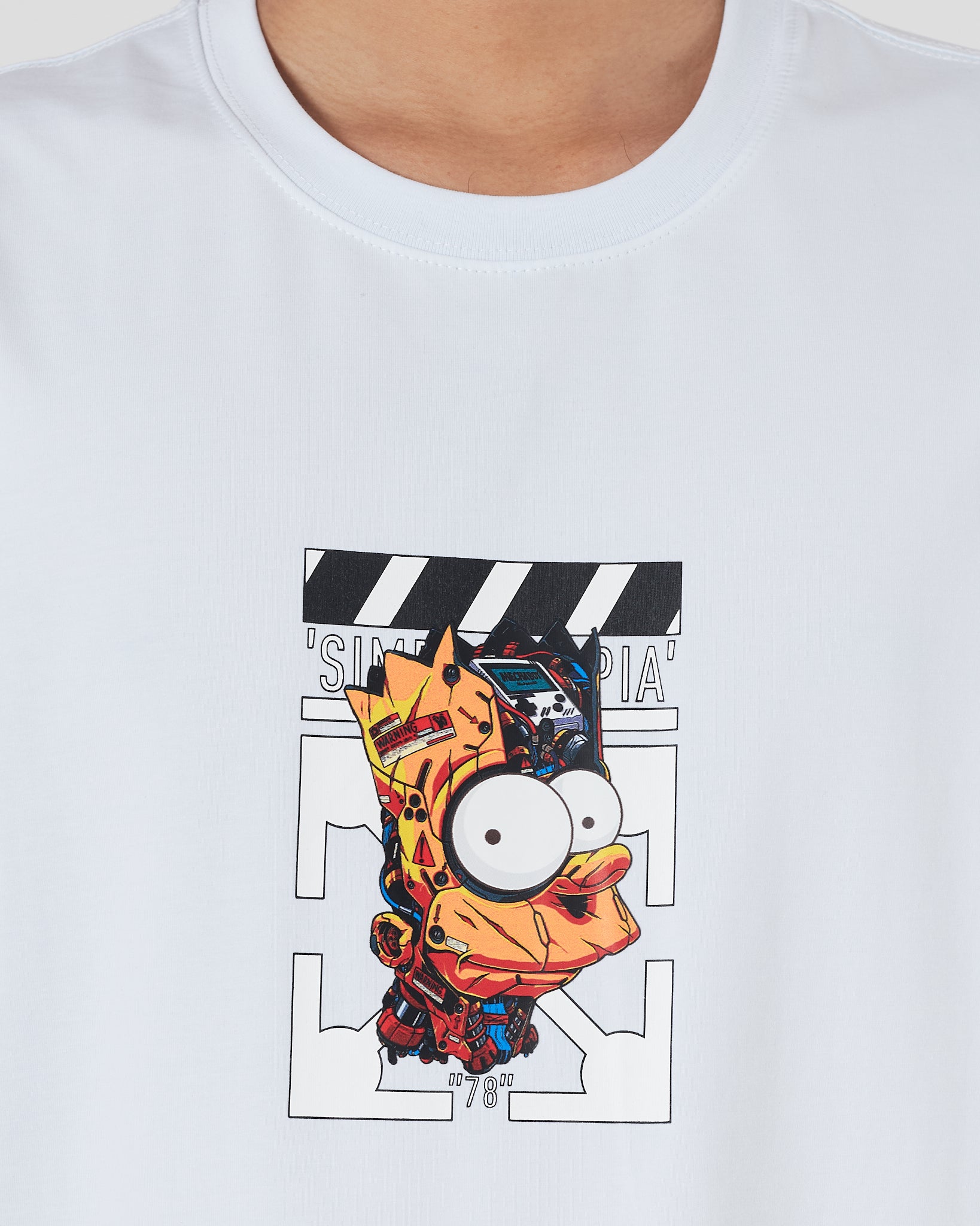 OW X The  Simpsons Men White T-Shirt 16.90