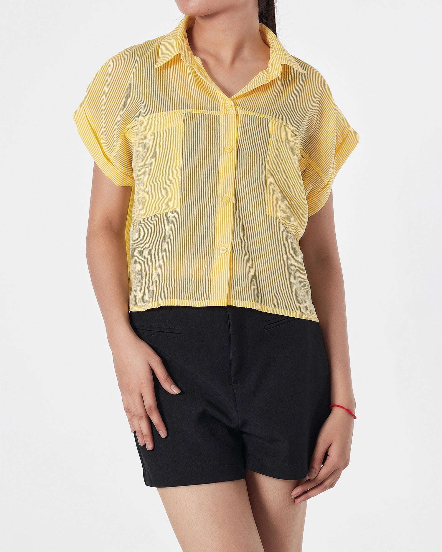 Yellow Striped Lady  Shirts Short Sleeve 15.90