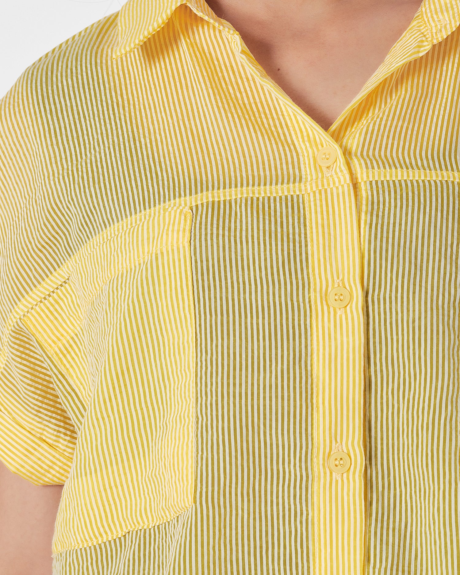 Yellow Striped Lady  Shirts Short Sleeve 15.90