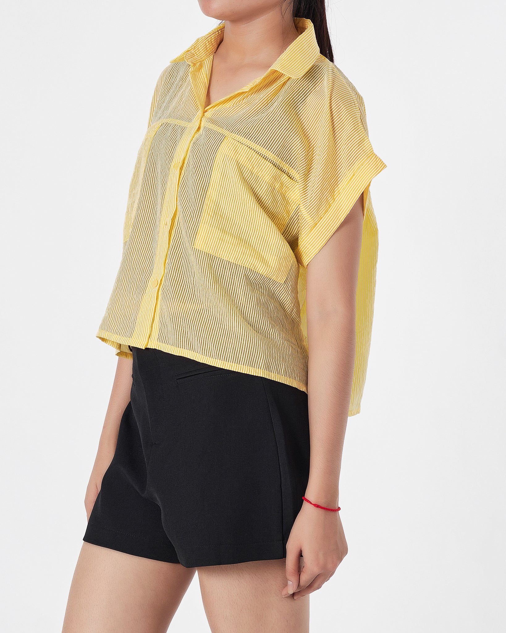 Yellow Striped Lady  Shirts Short Sleeve 15.90