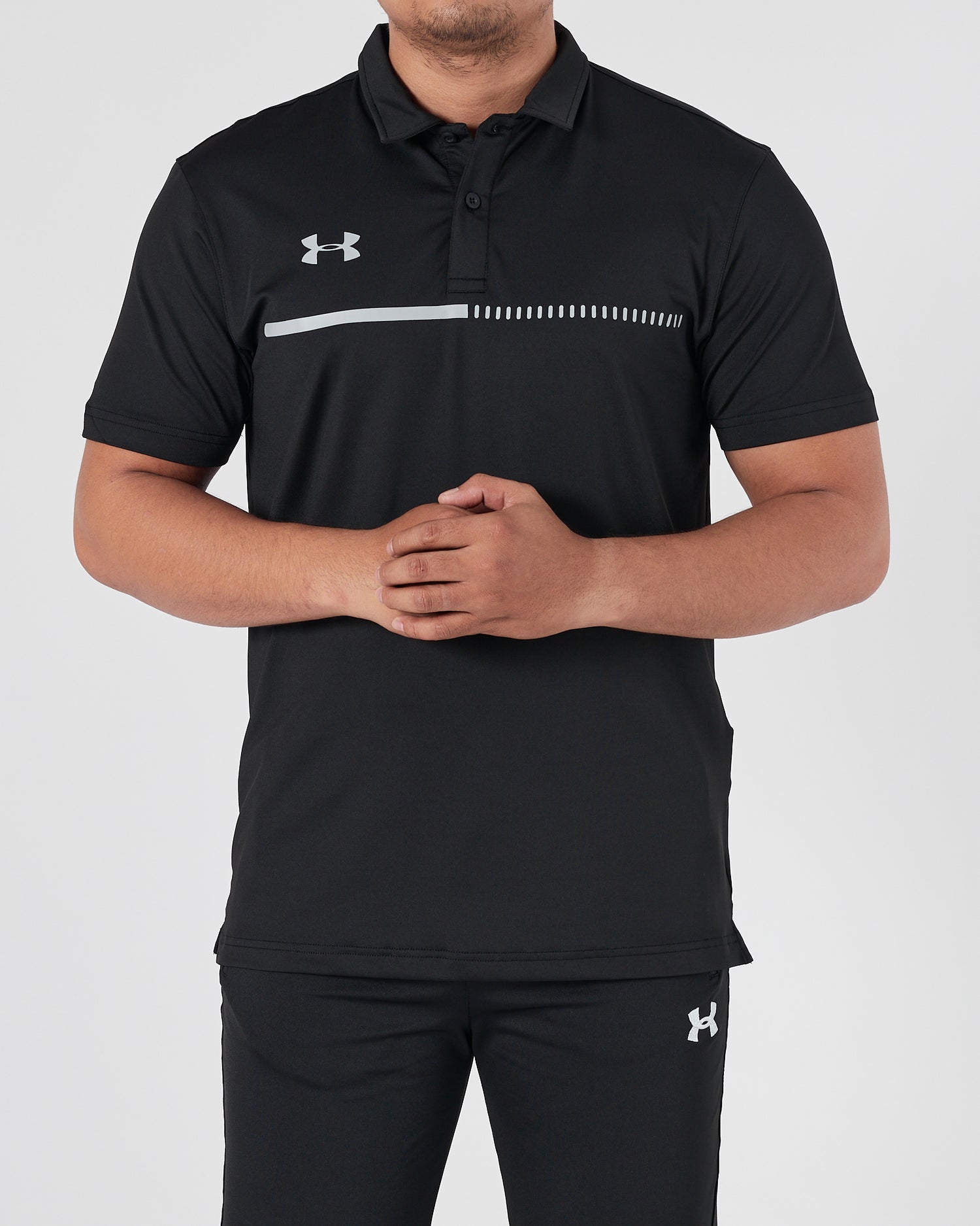 UA Men Black Sport Polo Shirt 14.50