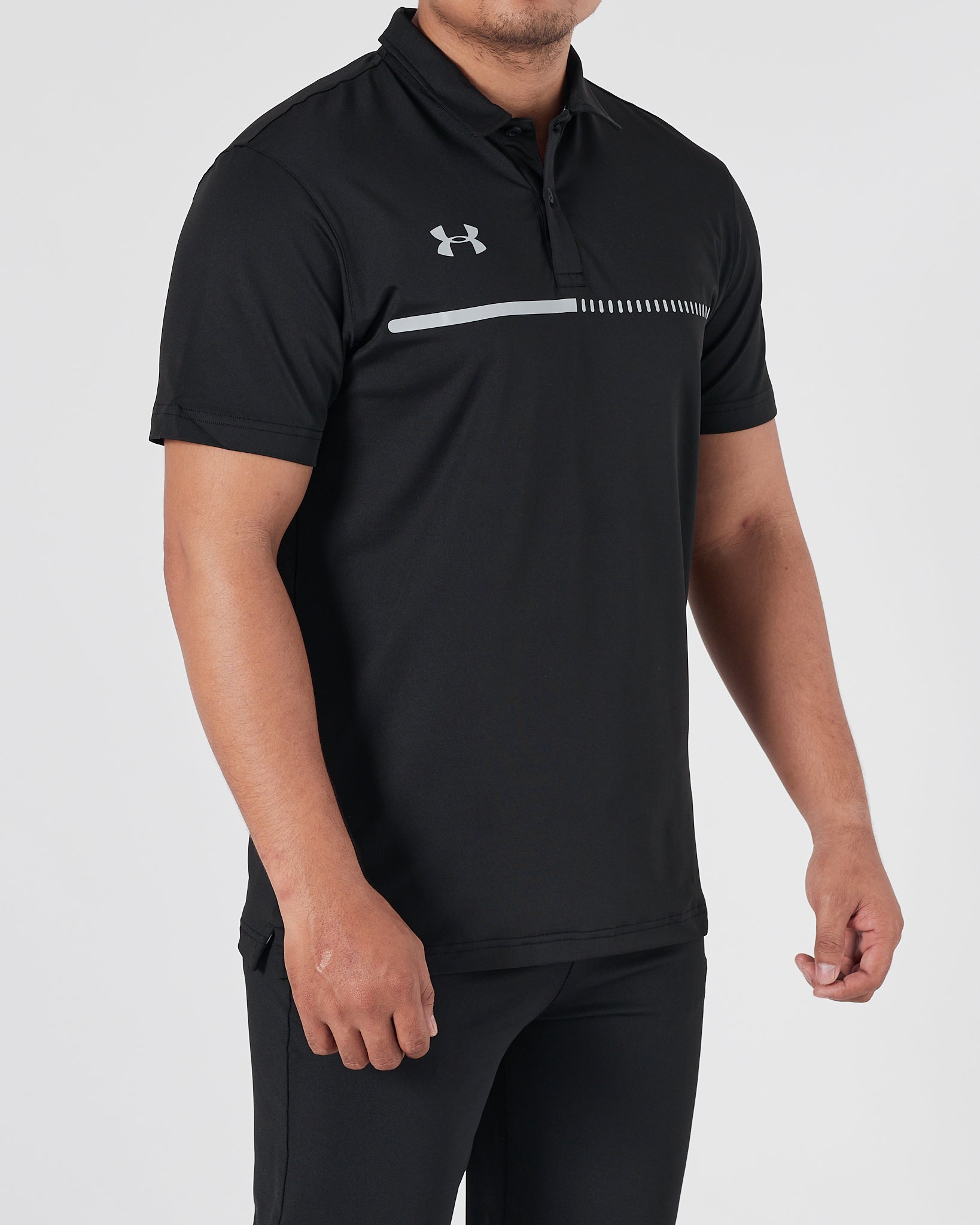 UA Men Black Sport Polo Shirt 14.50