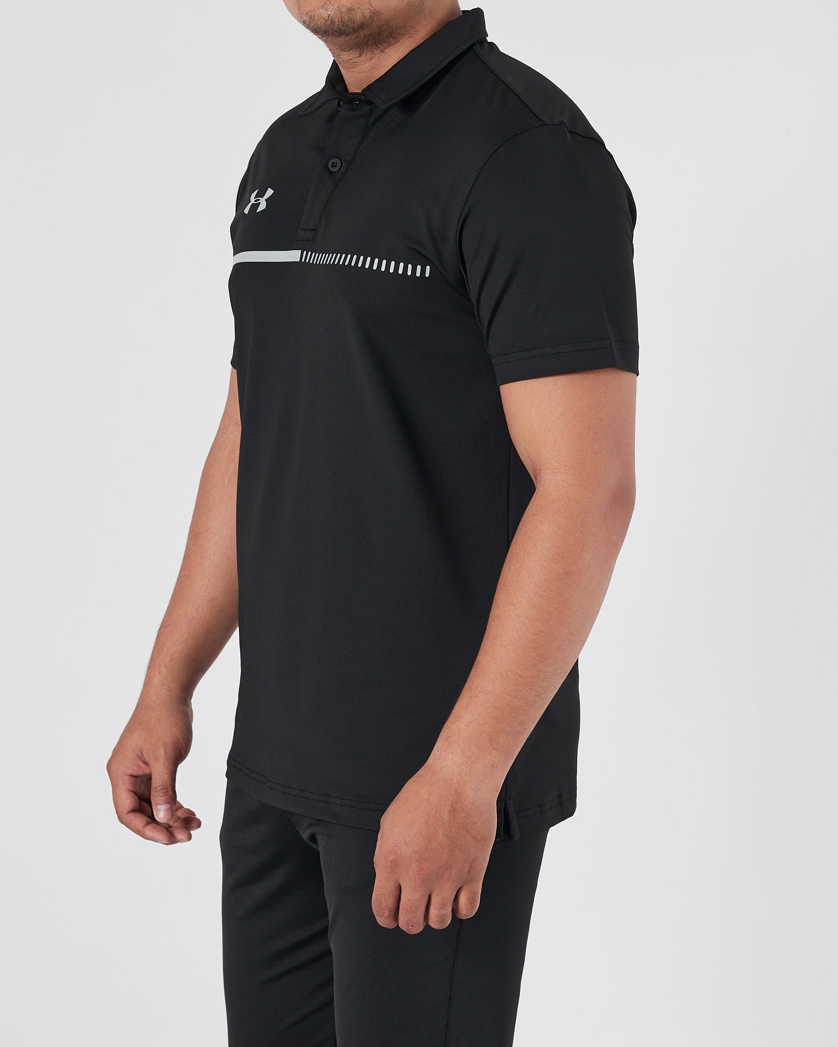 UA Men Black Sport Polo Shirt 14.50