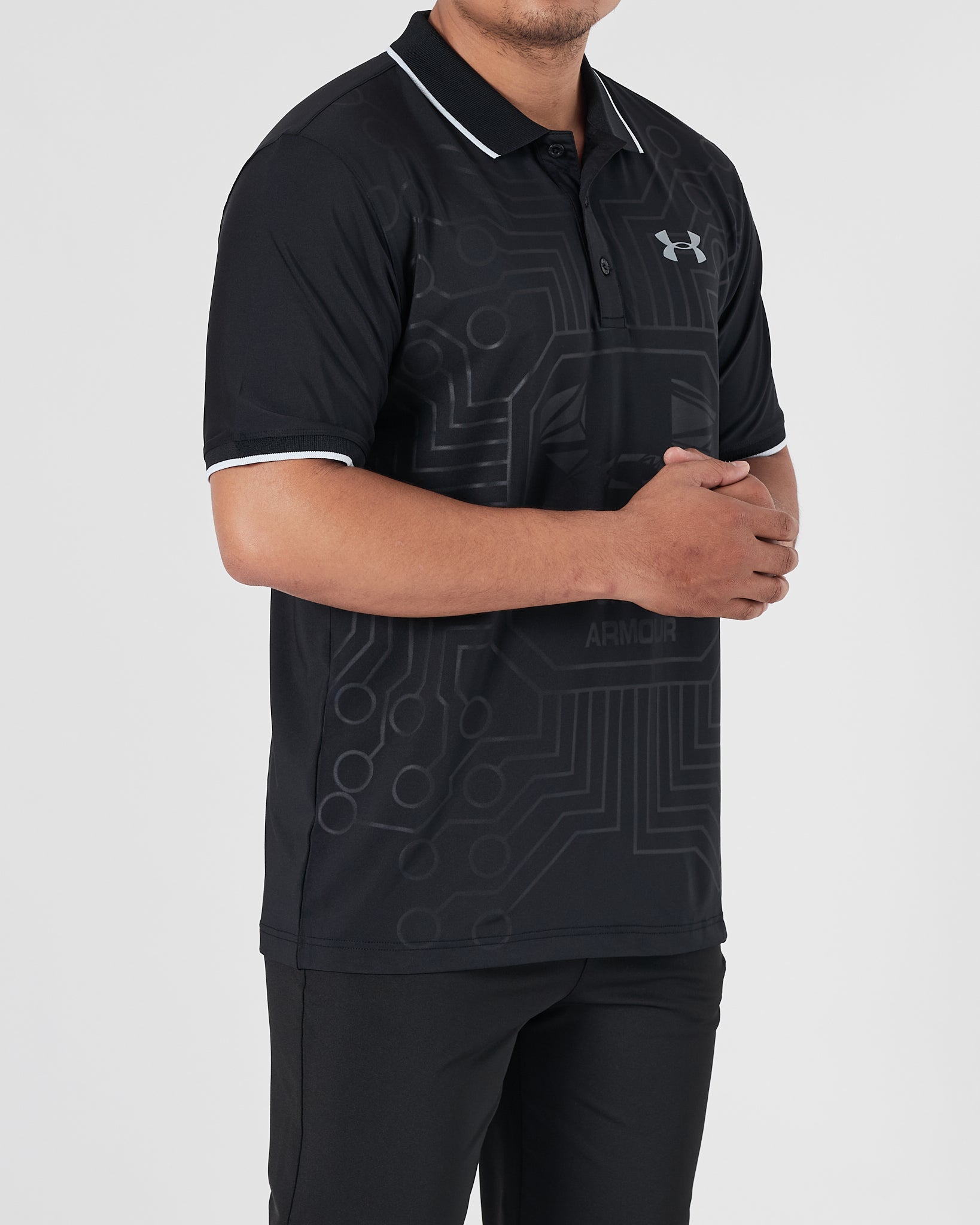 UA Light Weight Men Black Sport Polo Shirt 14.90