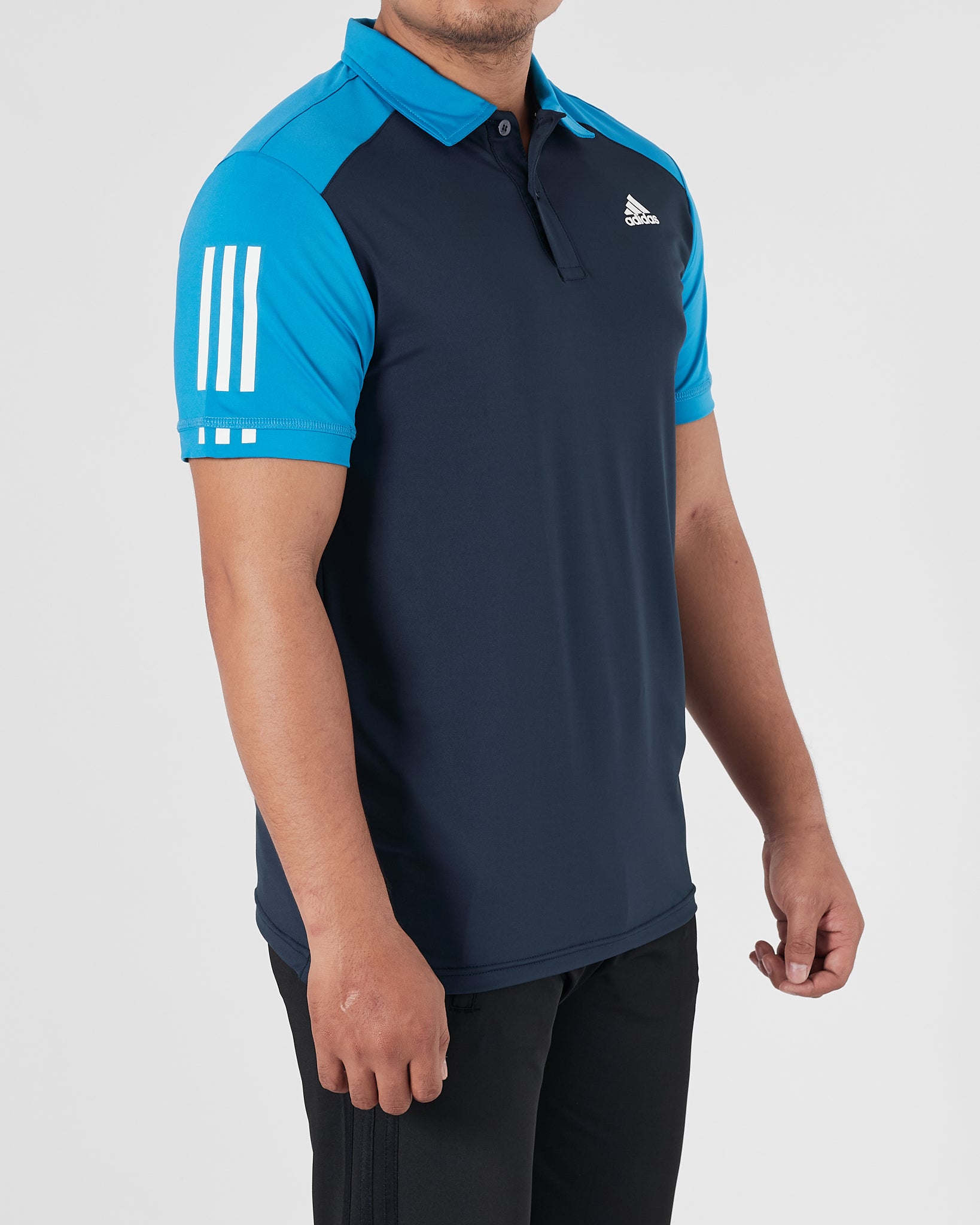 ADI Color Block Men Blue Black Sport Polo Shirt 13.90