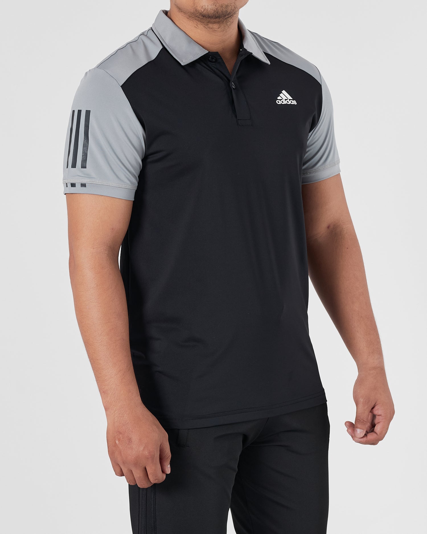 ADI Color Block Men Grey Black Sport Polo Shirt 13.90