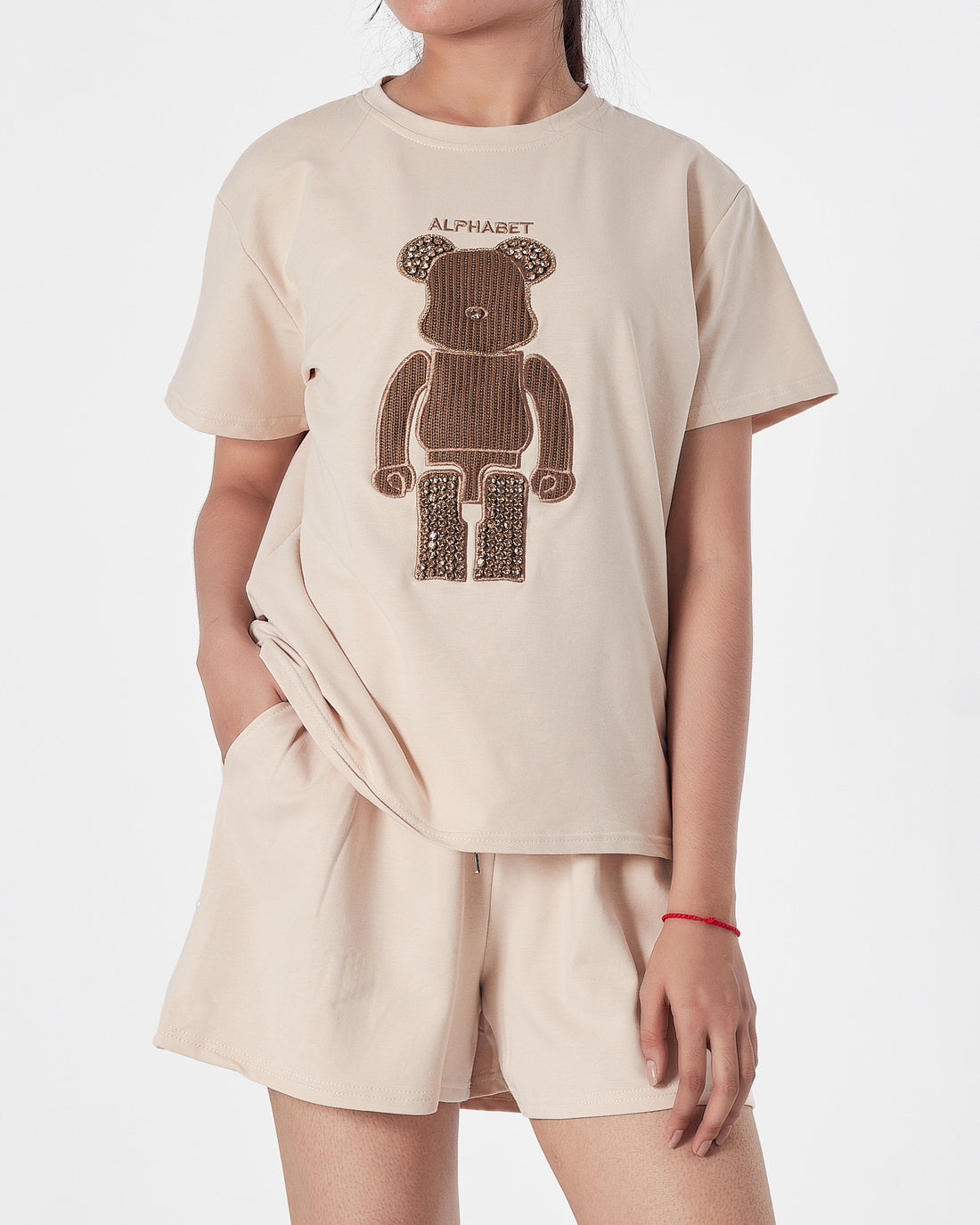 Bear Lady Cream T-Shirt + Shorts 2 Piece Outfit 24.90