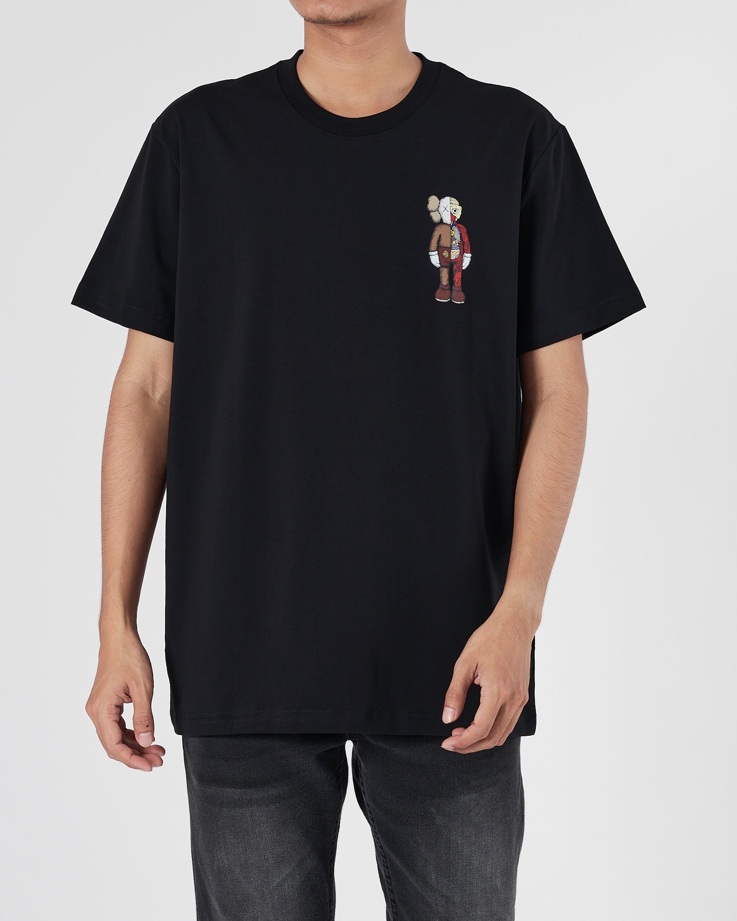 OW X Kaws Men Black T-Shirt 15.90