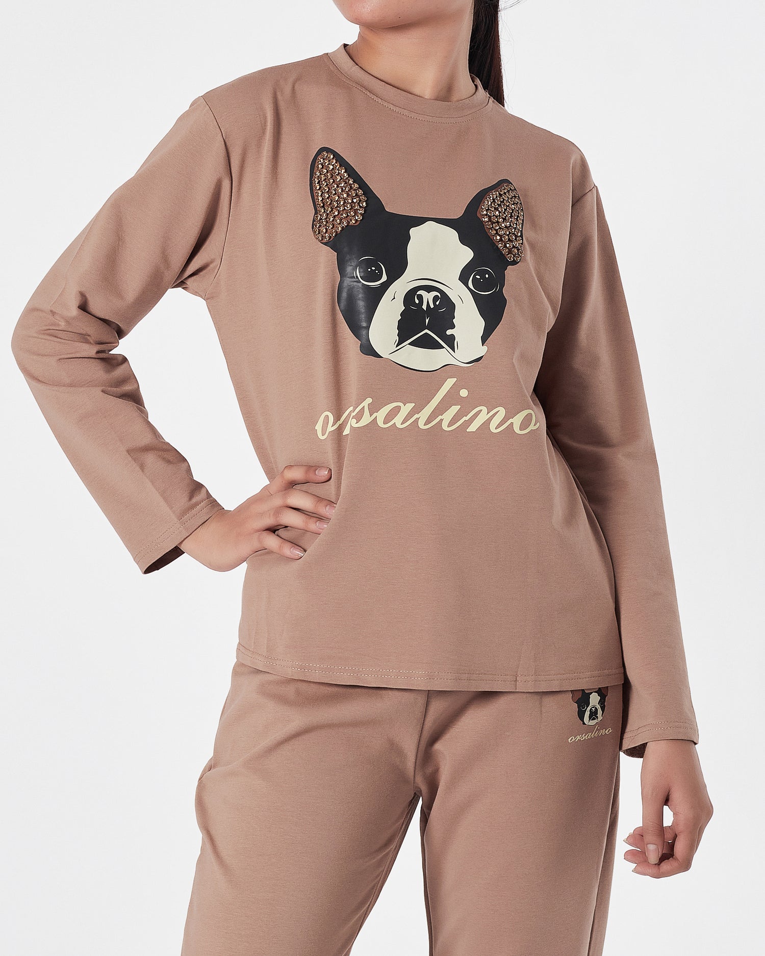 Doggy Lady Brown Sweater + Joggers 2 Piece Outfit 26.90