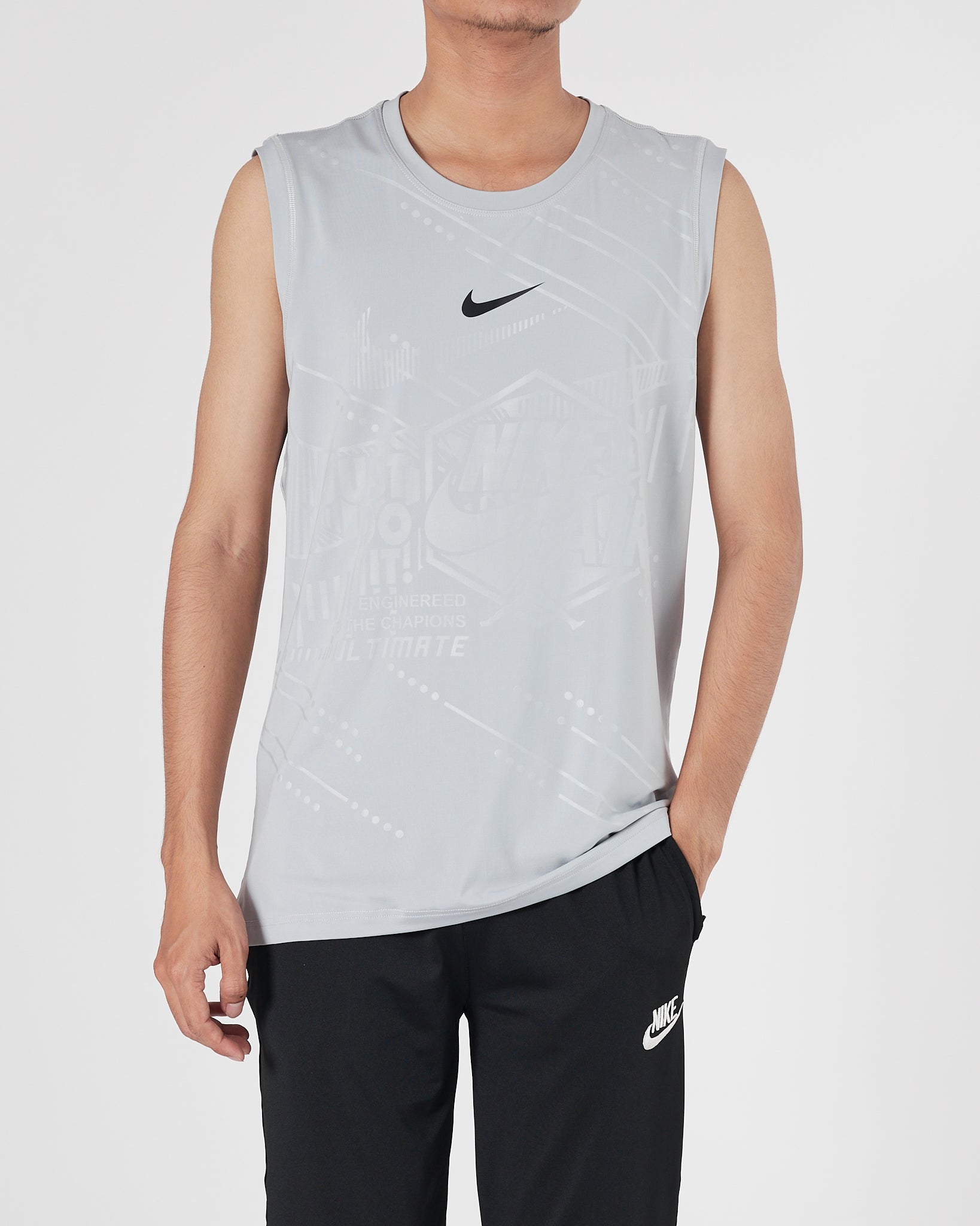 NIK Swooh Light Weight Men Grey Sport Tank Top 11.90