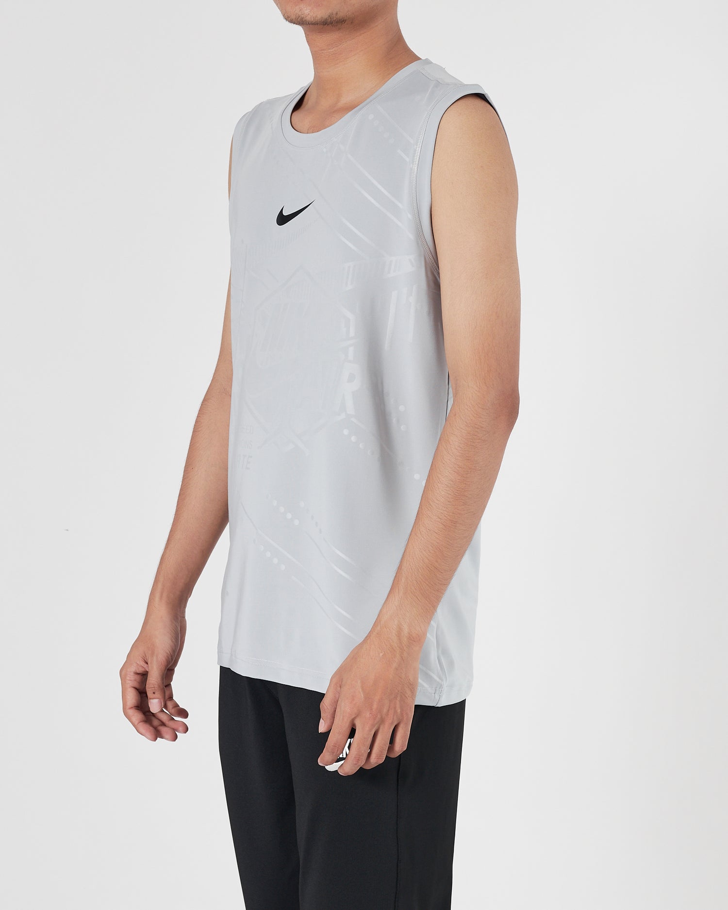 NIK Swooh Light Weight Men Grey Sport Tank Top 11.90