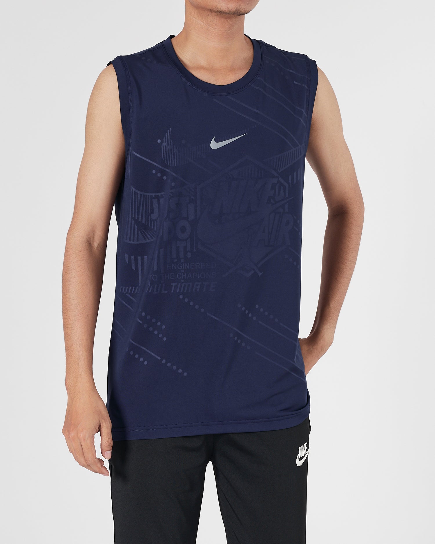 NIK Swooh Light Weight Men Blue Sport Tank Top 11.90