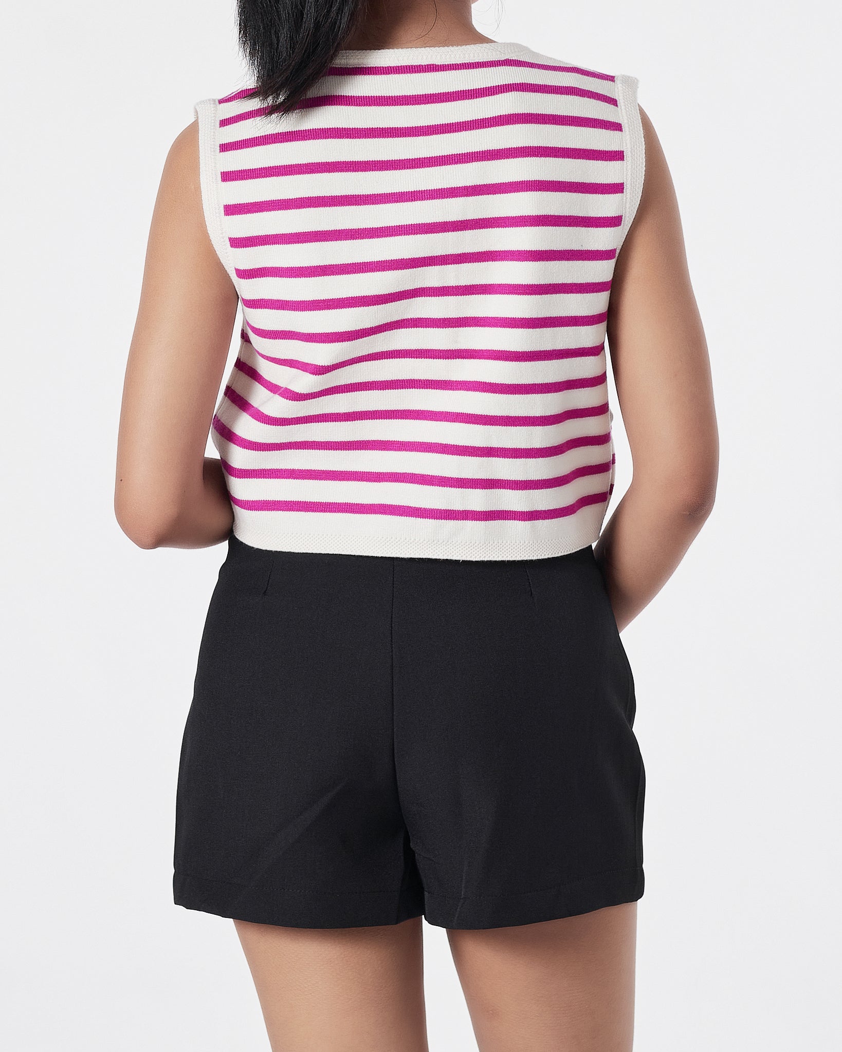 Striped Lady Front Button Pink Crop Top 15.90