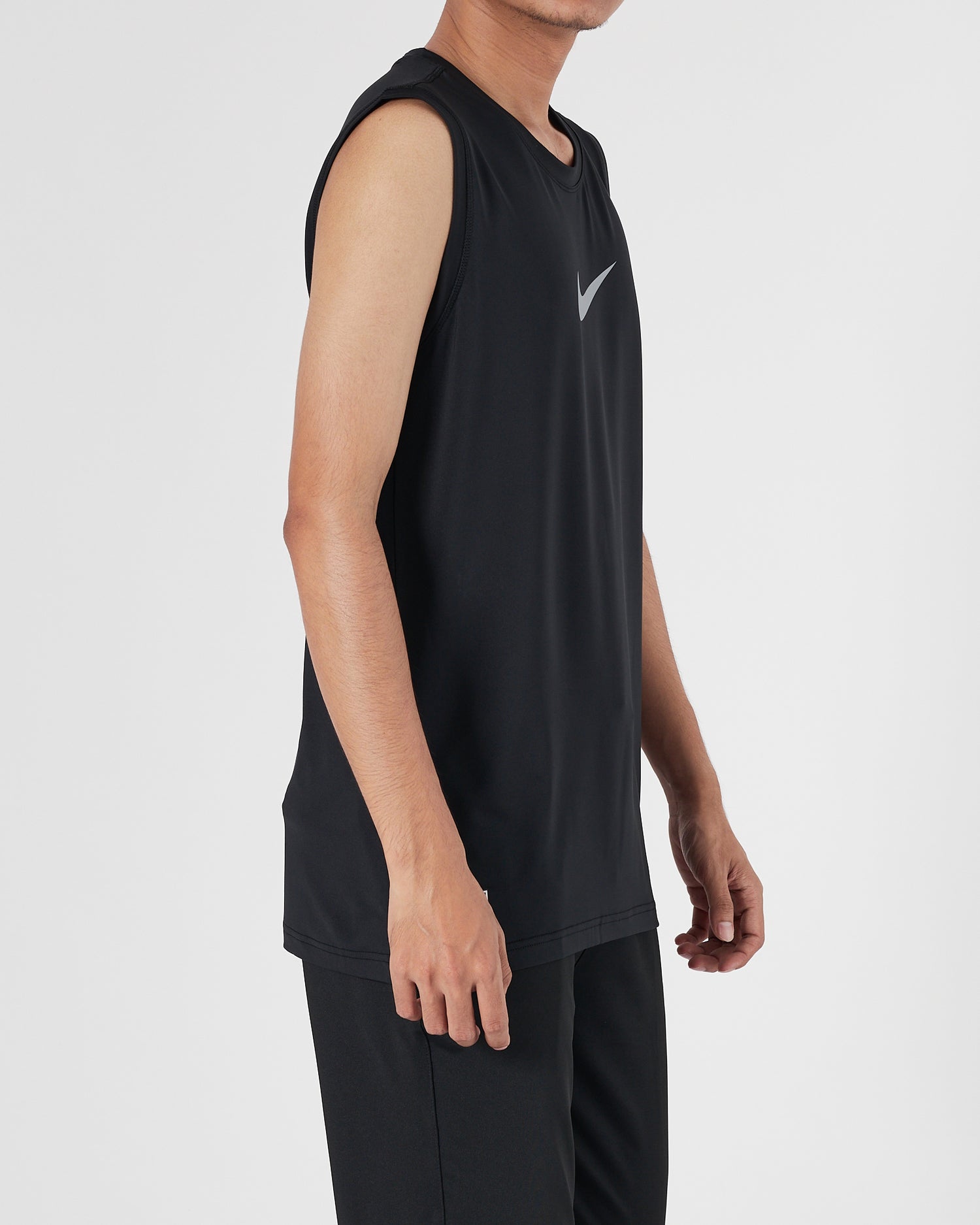 NIK Swooh Logo Printed Men Black Sport Tank Top 11.90