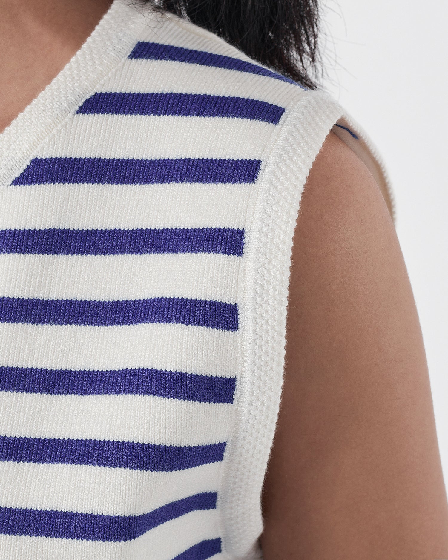 Striped Lady Front Button Blue Crop Top 15.90