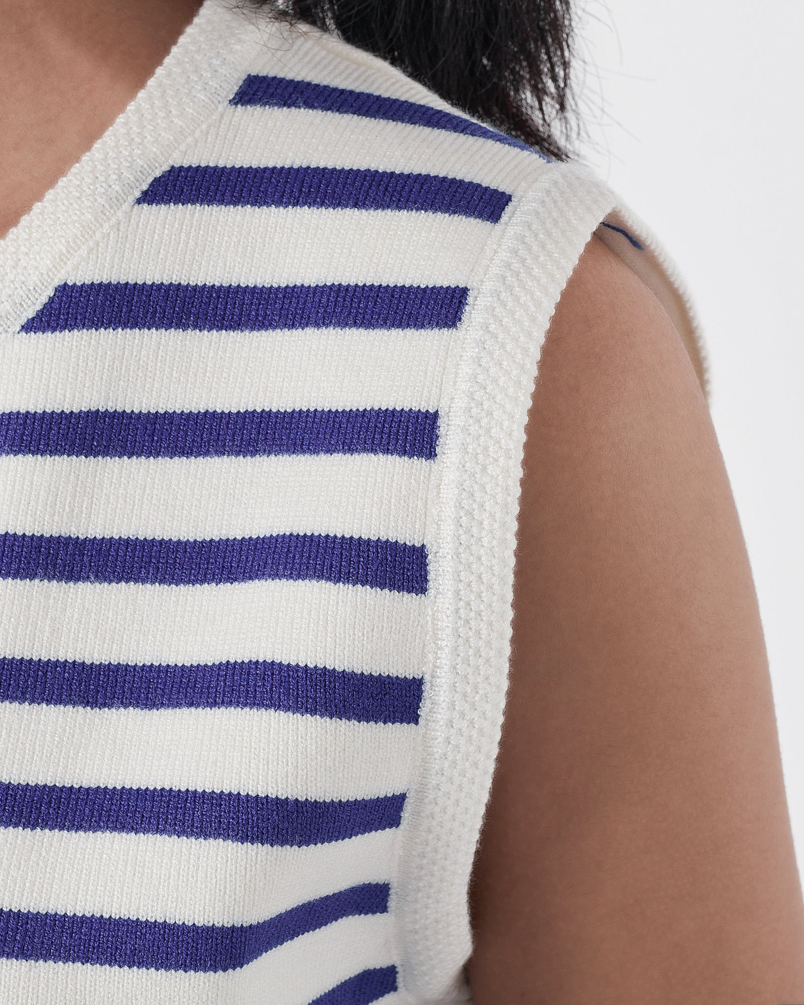 Striped Lady Front Button Blue Crop Top 15.90