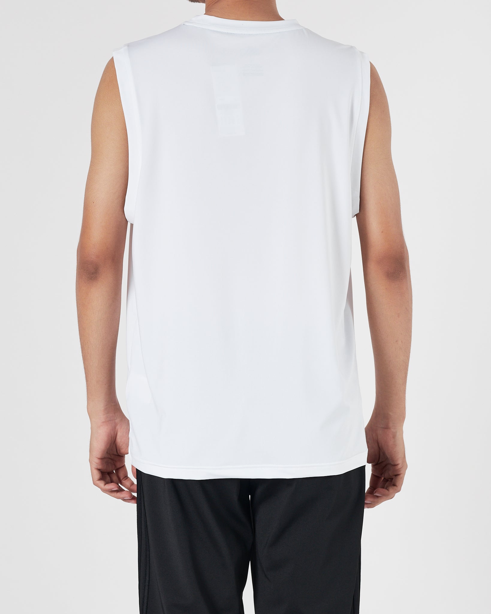 ADI Trefoil Logo Printed Men White Sport Tank Top 11.90