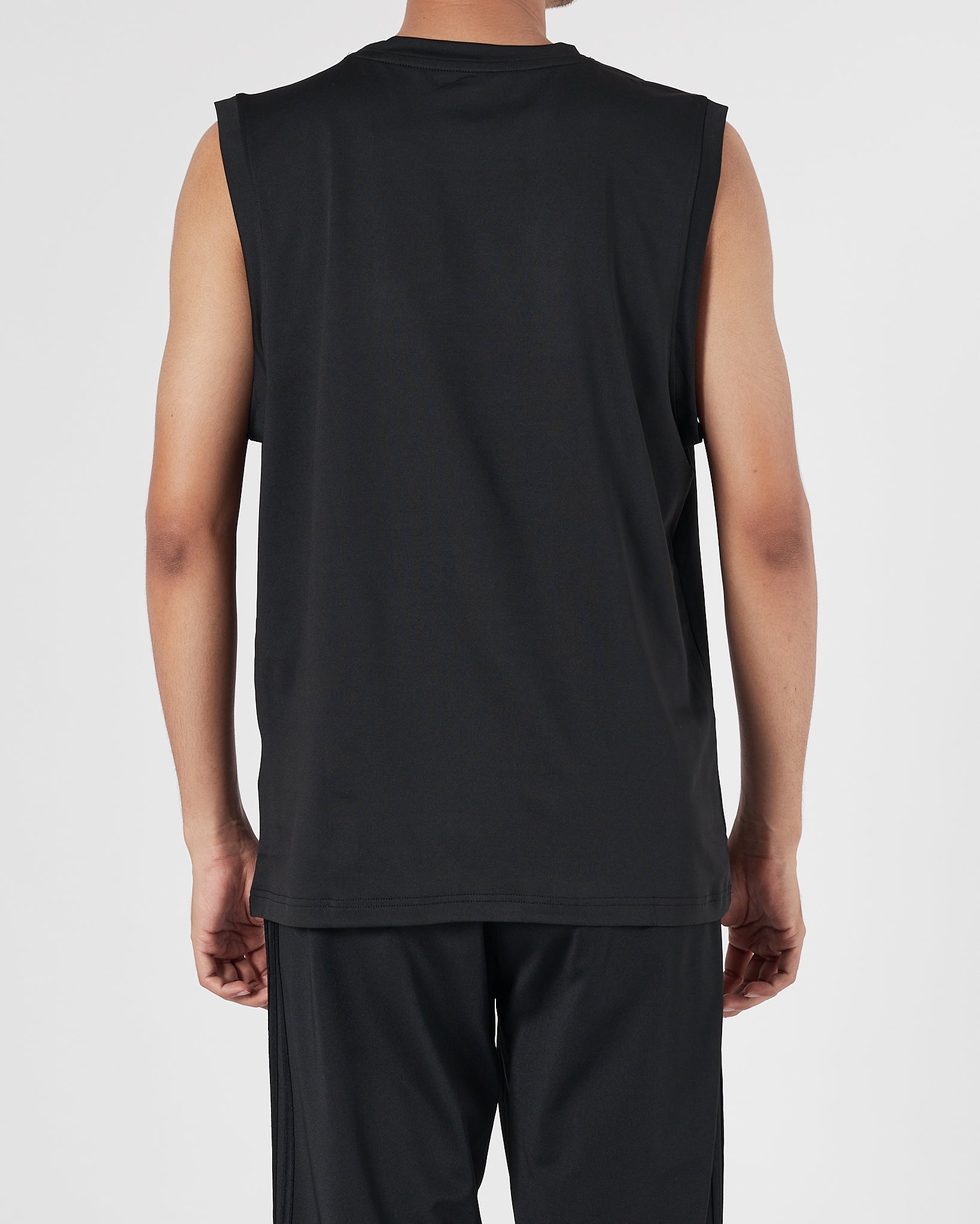 ADI Trefoil Logo Printed Men Black Sport Tank Top 11.90