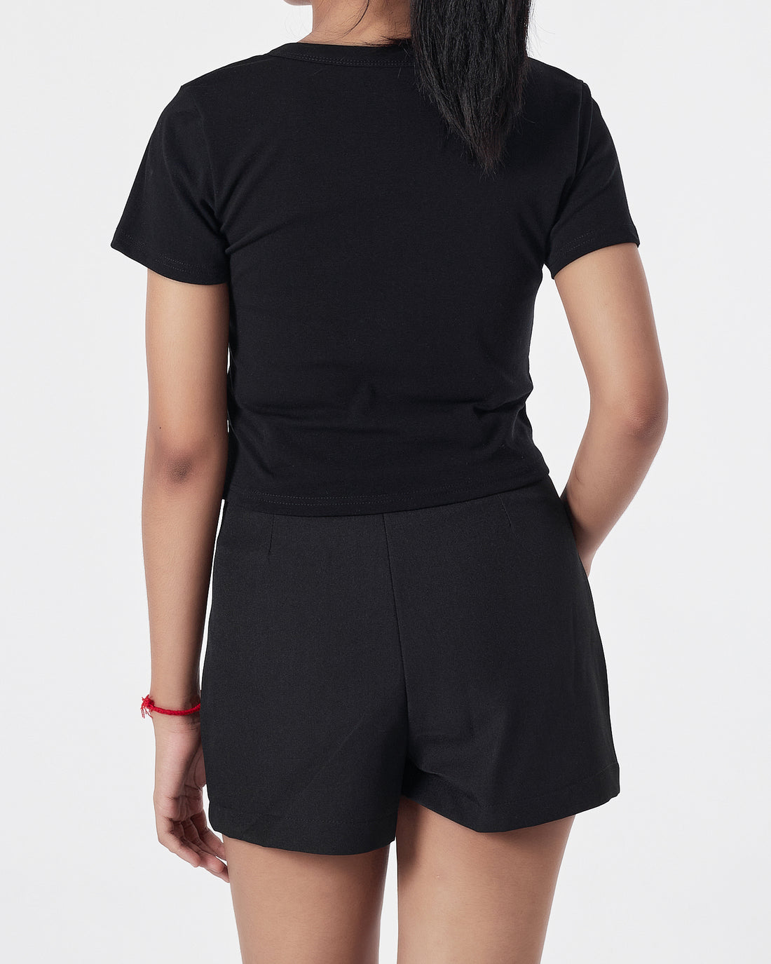 Plain Color Lady Black T-Shirt 11.90