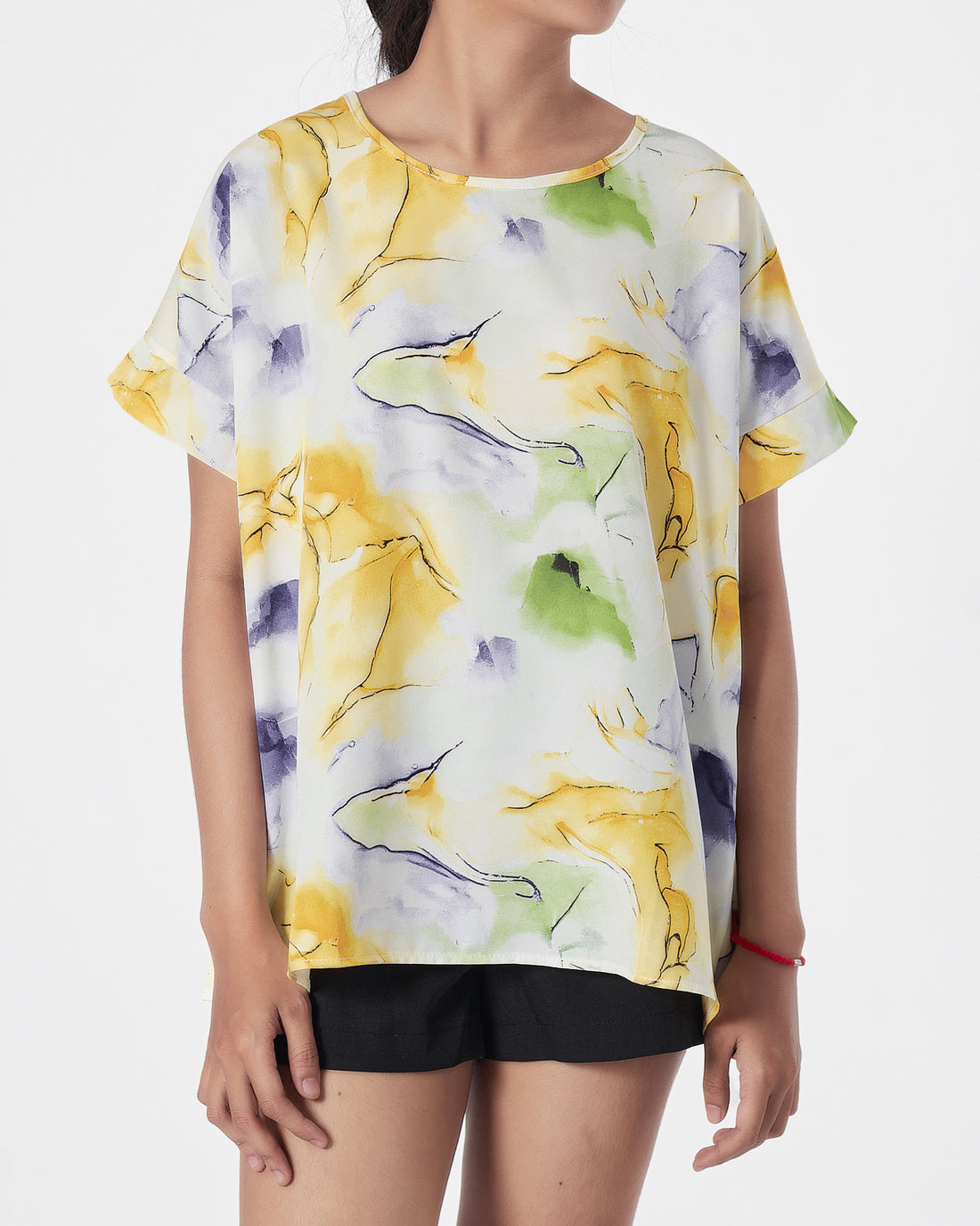 Floral Over Printed Lady  Shirts Short Sleeve 12.90