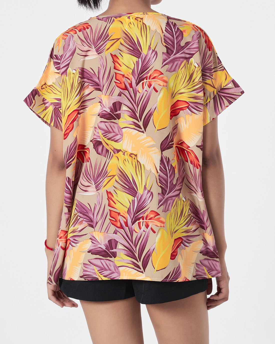 Floral Over Printed Lady  Shirts Short Sleeve 12.90