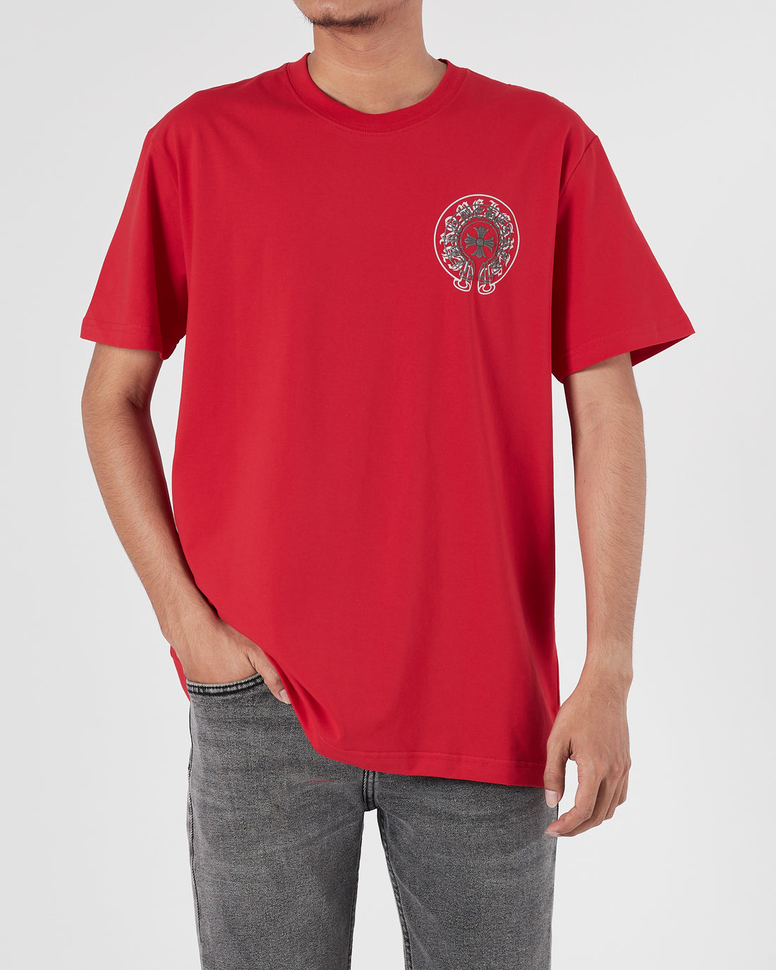 CH Cross Logo Printed Men Red T-Shirt 15.90