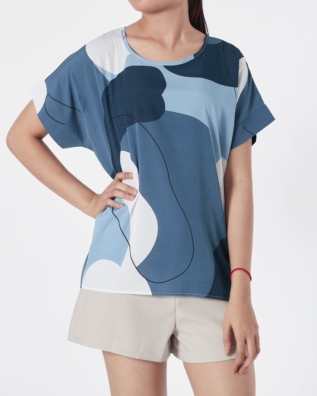 Color Block Lady Shirts Short Sleeve 12.90