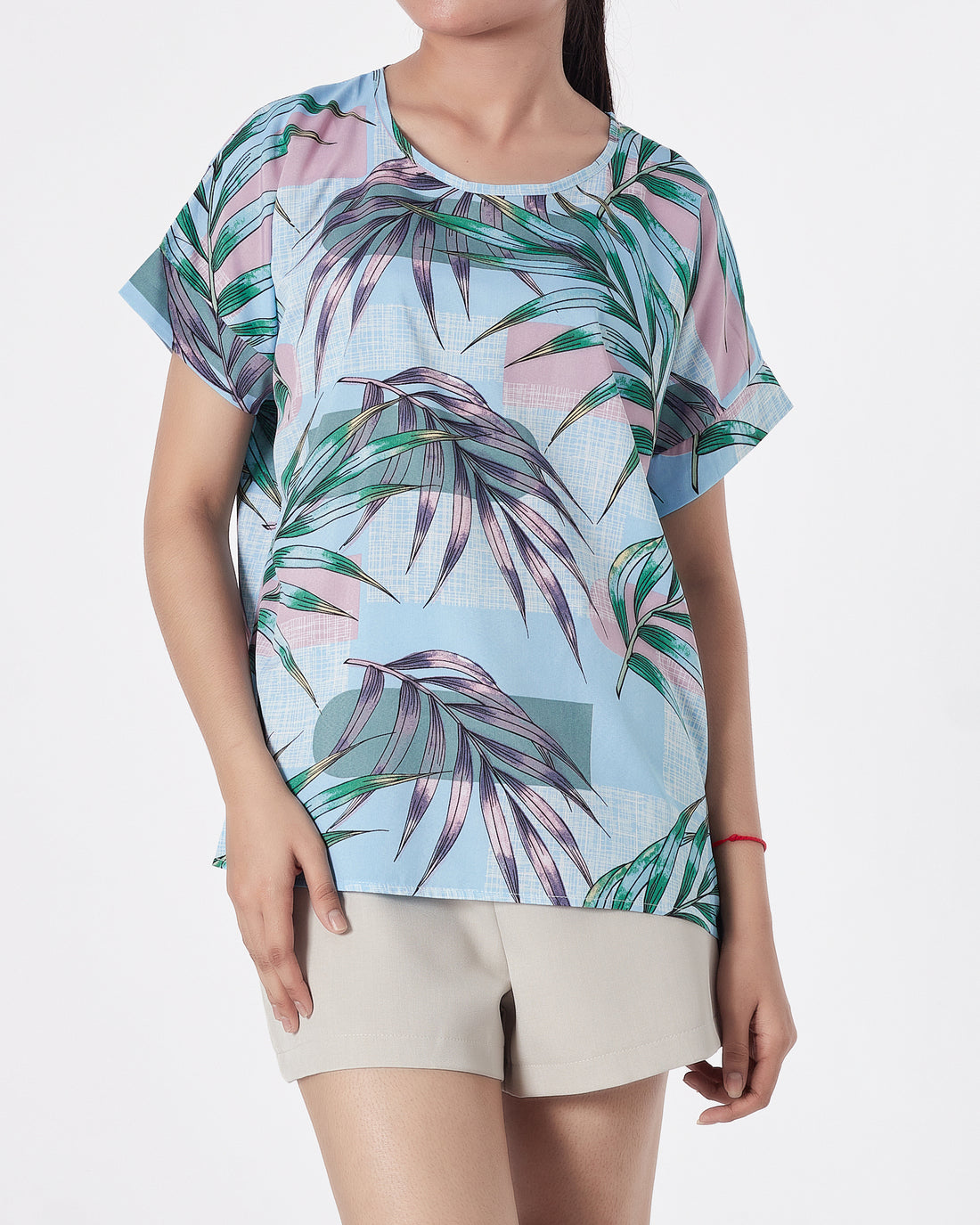 Leaf Over Printed Lady Shirts Short Sleeve 12.90