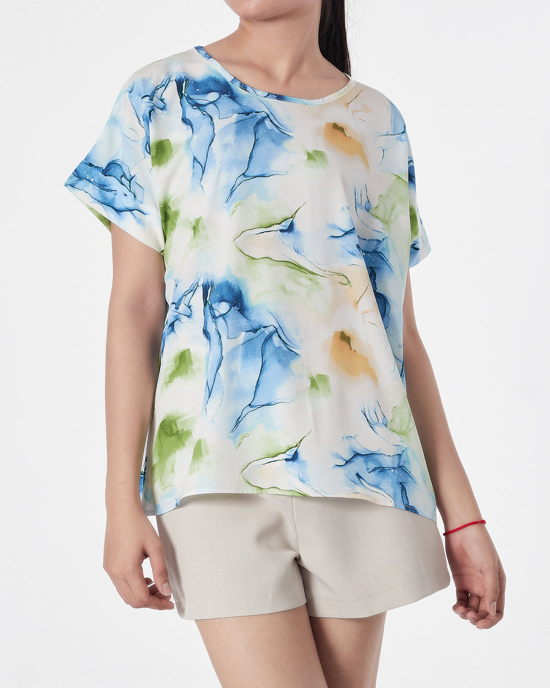 Floral Over Printed Lady Shirts Short Sleeve 12.90