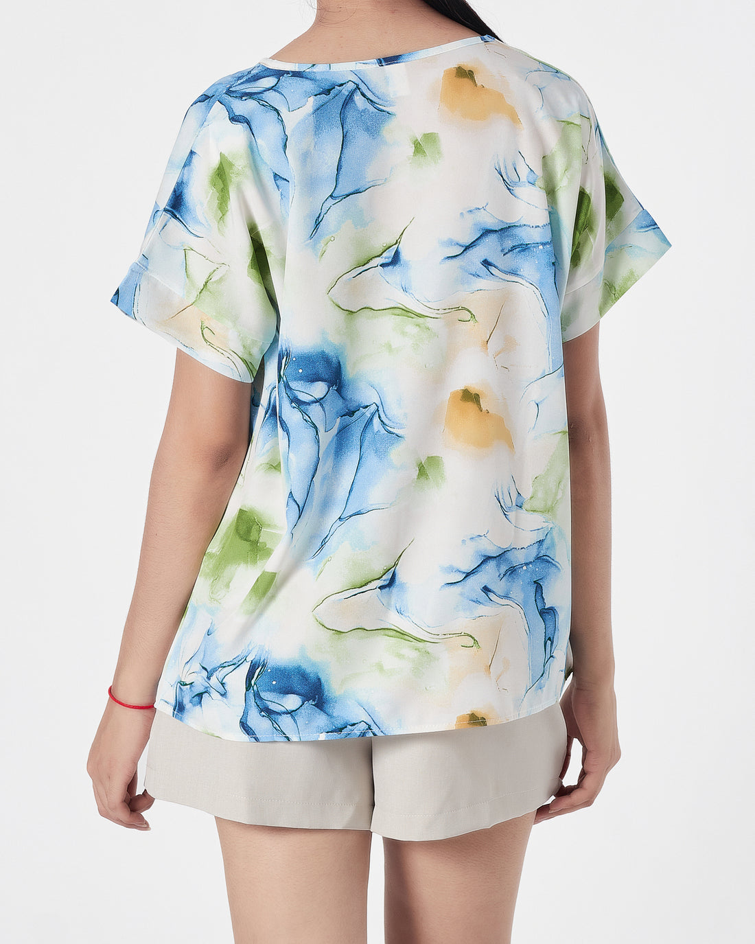 Floral Over Printed Lady  Shirts Short Sleeve 12.90