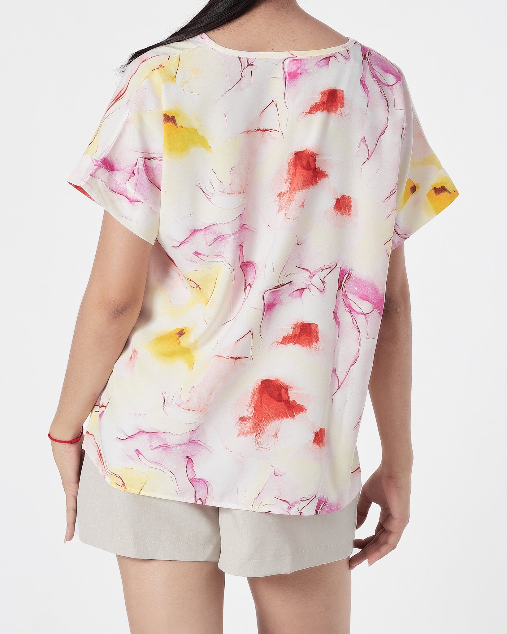 Floral Over Printed Lady  Shirts Short Sleeve 12.90