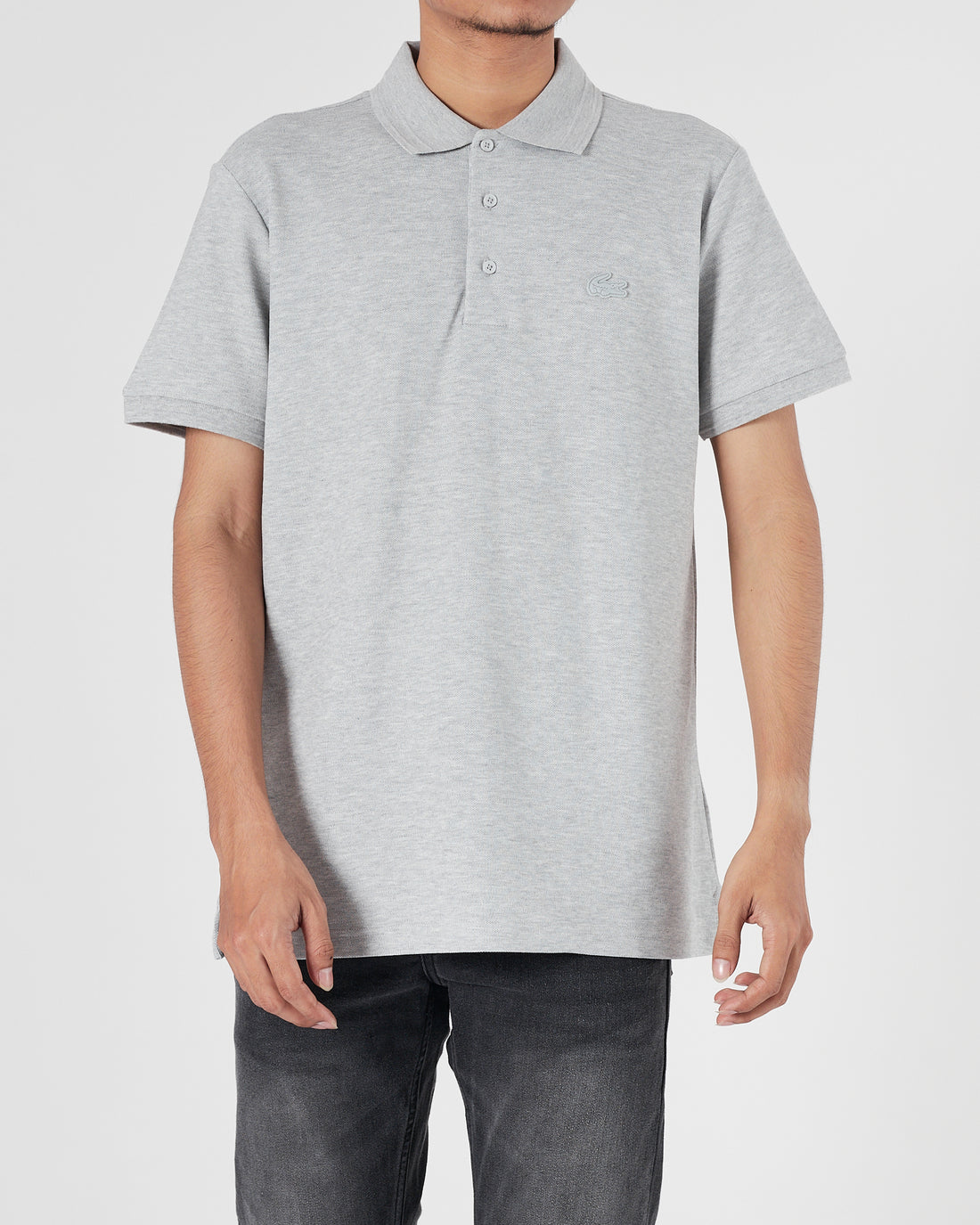 LAC Plain Color Men Grey Polo Shirt 22.90