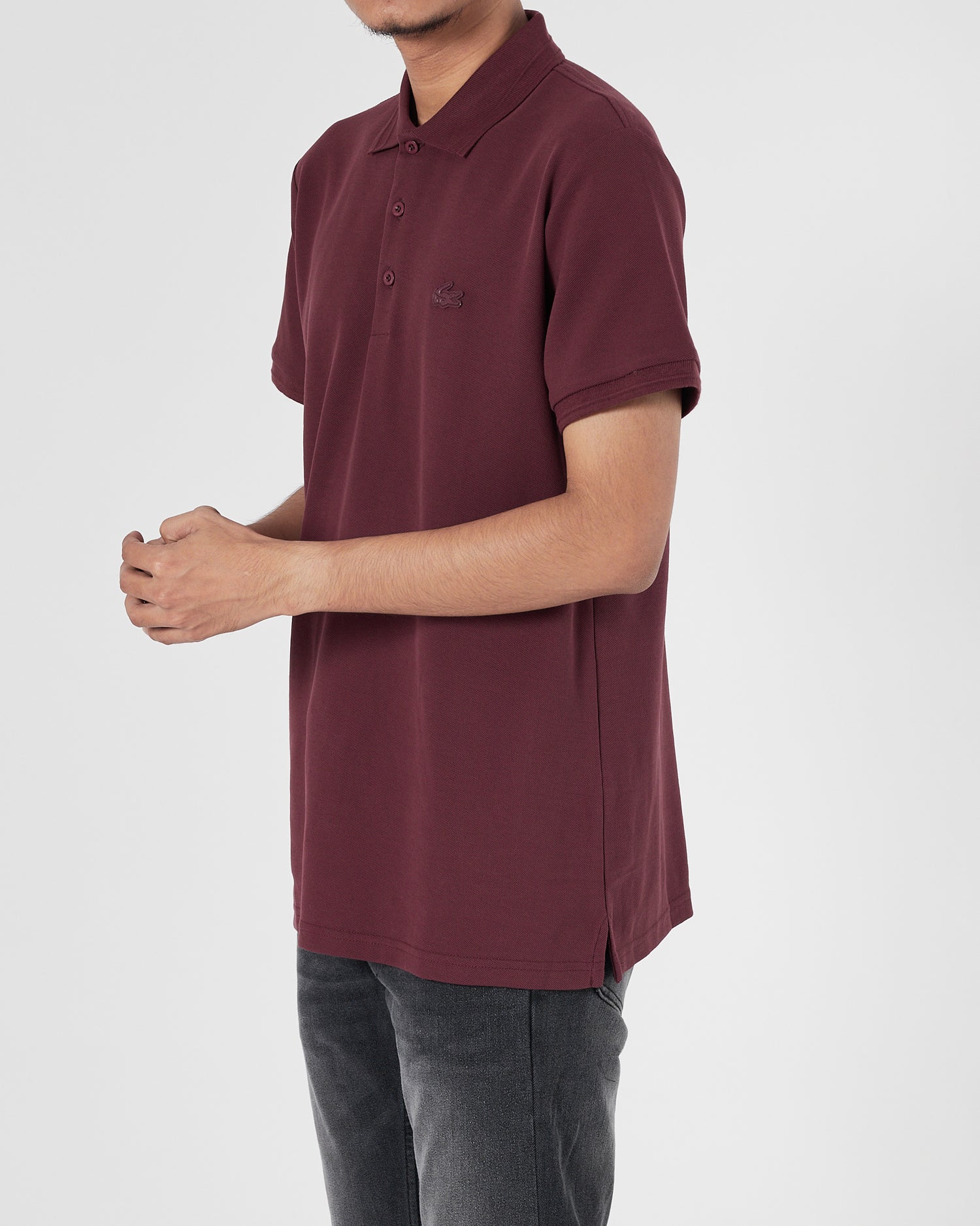 LAC Plain Color Men Dark Red Polo Shirt 22.90