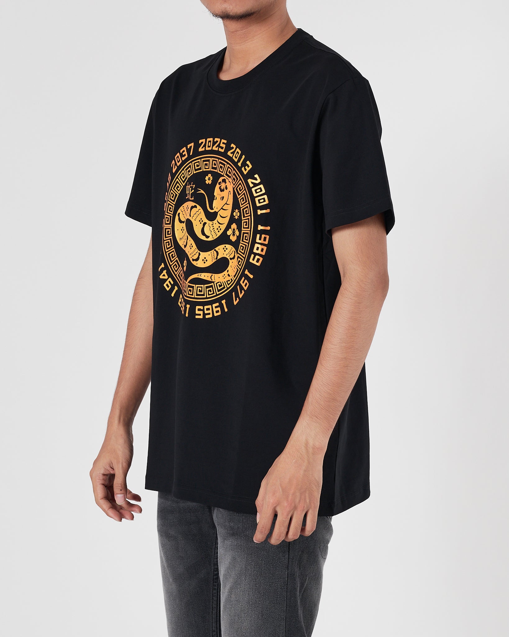 MOI Year Of The Snake Men Black T-Shirt 14.90