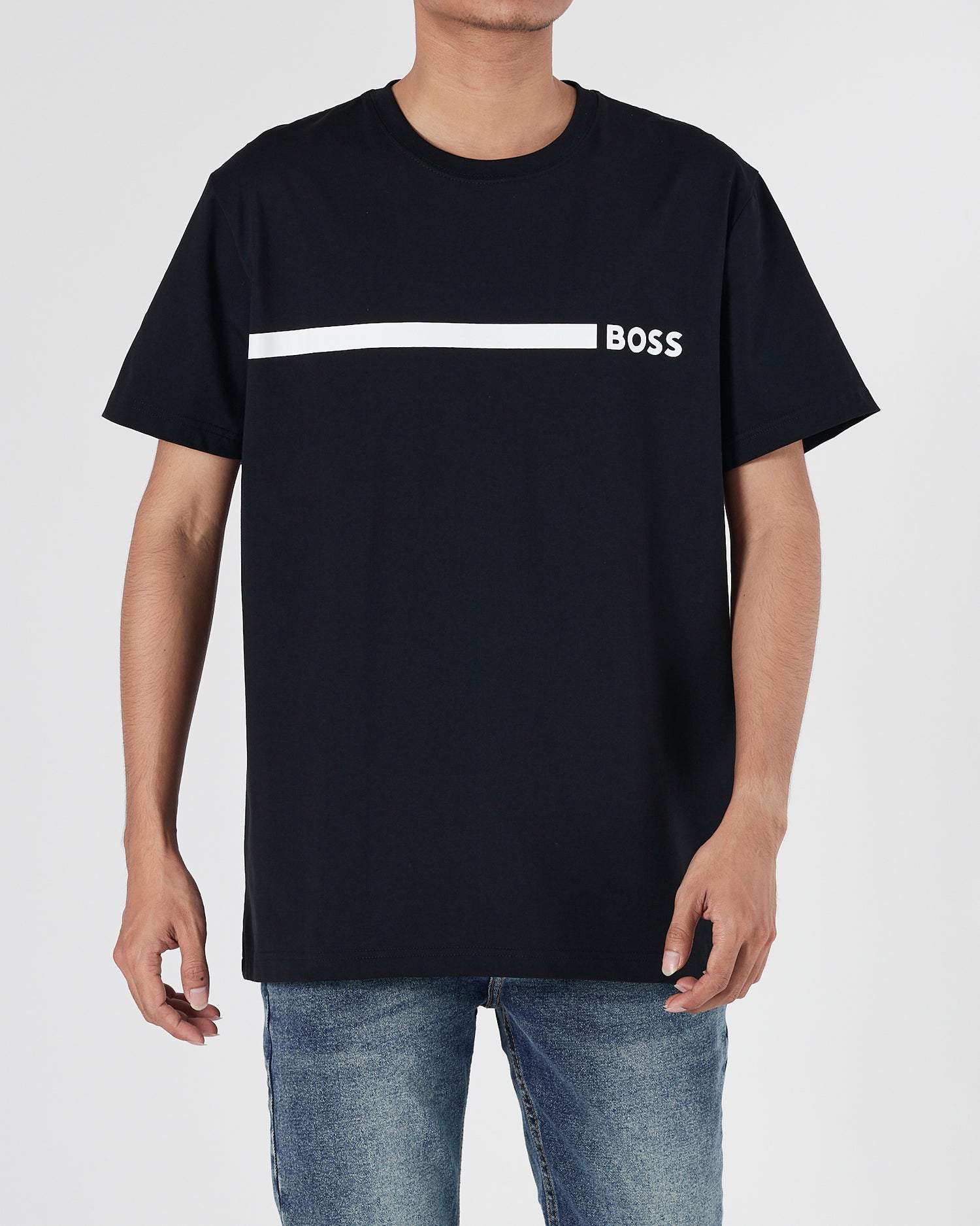 HUG Stripes Logo Men Black T-Shirt 15.90