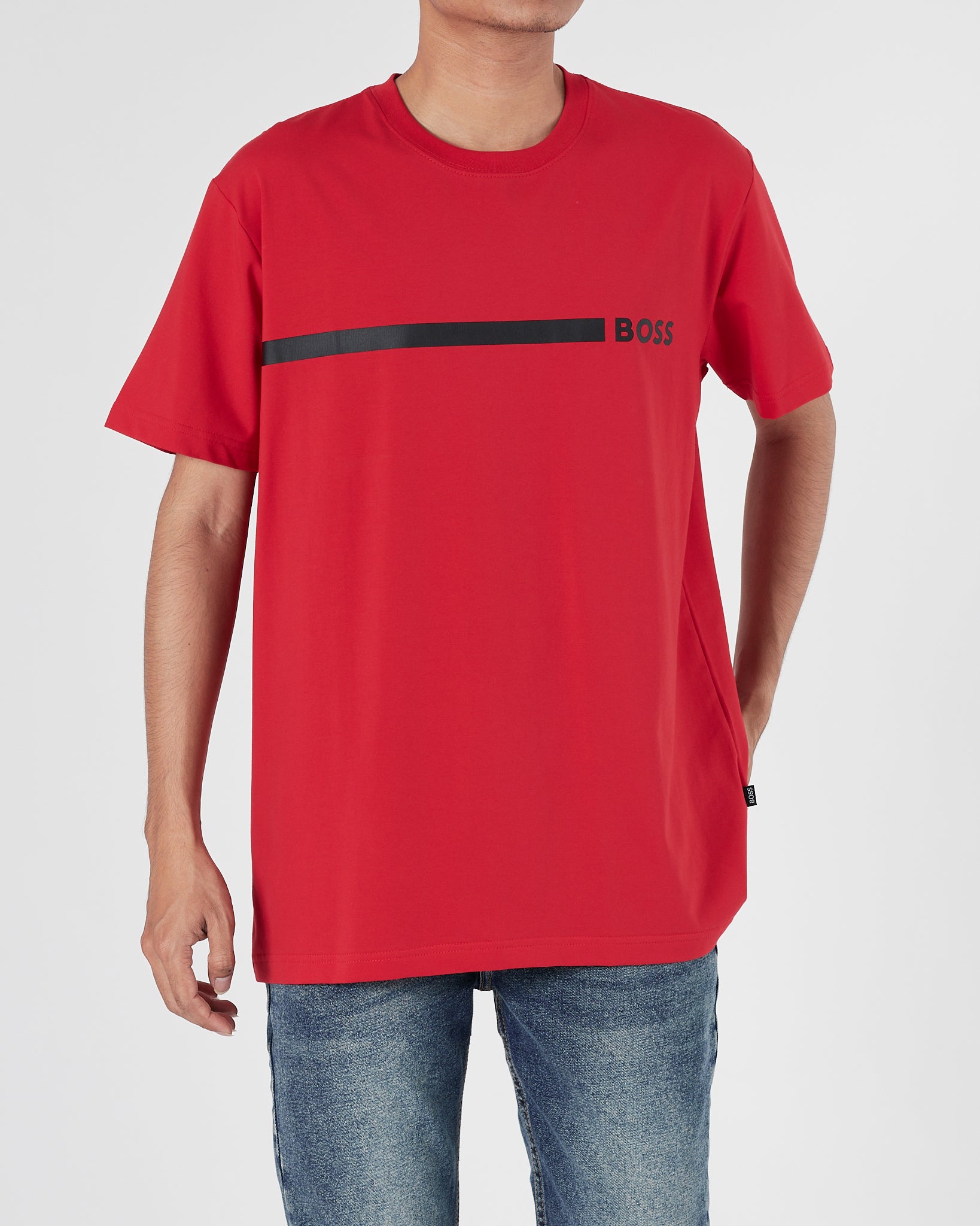 HUG Stripes Logo Men Red T-Shirt 15.90